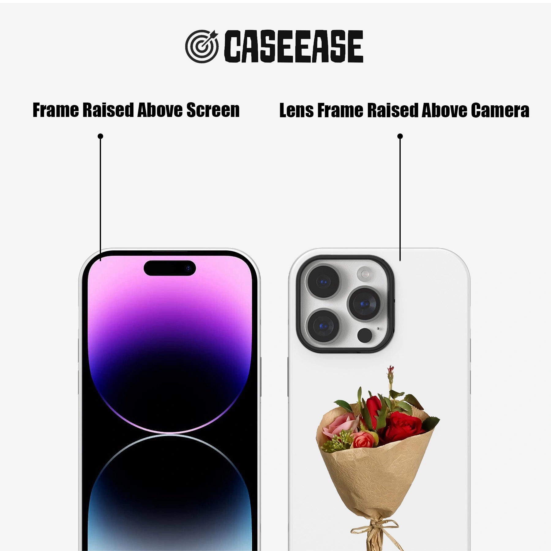 Funda para teléfono con un elegante ramo de flores: diseño floral romántico