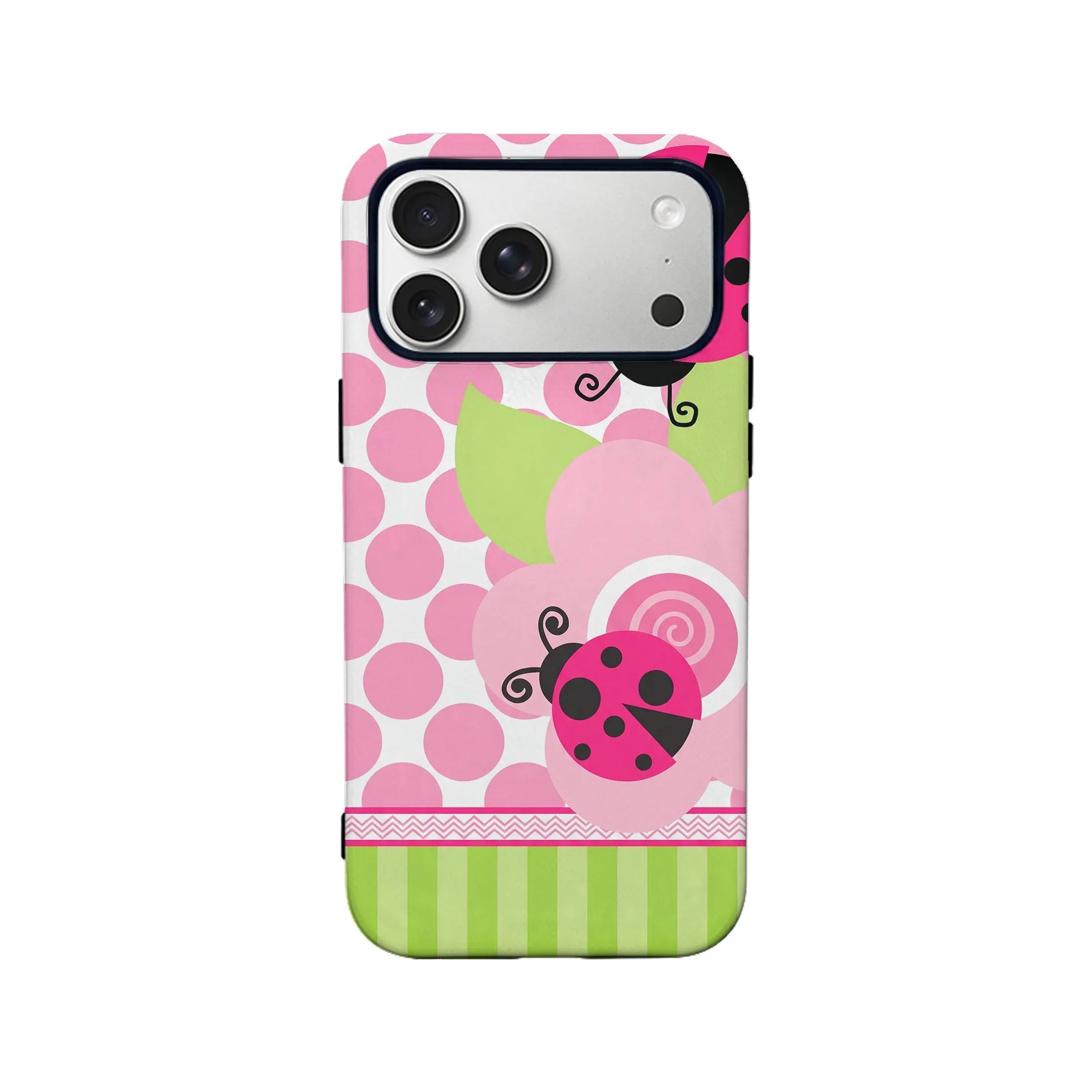 Cute Ladybug Phone Case – Pink Polka Dot, Kawaii & Cartoon Design