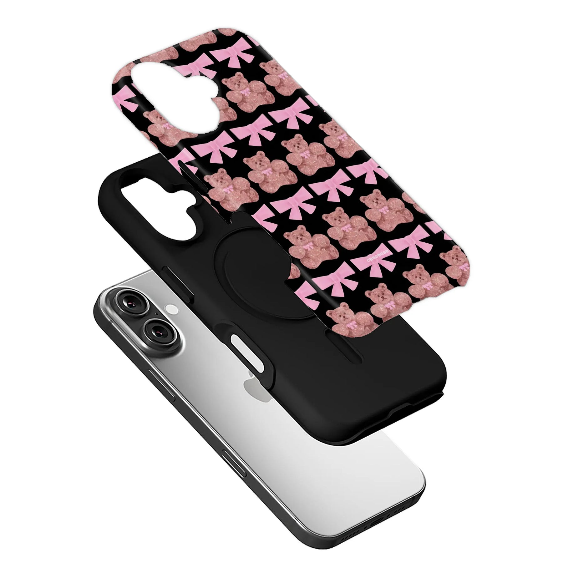 Cute Glitter Bear Phone Case