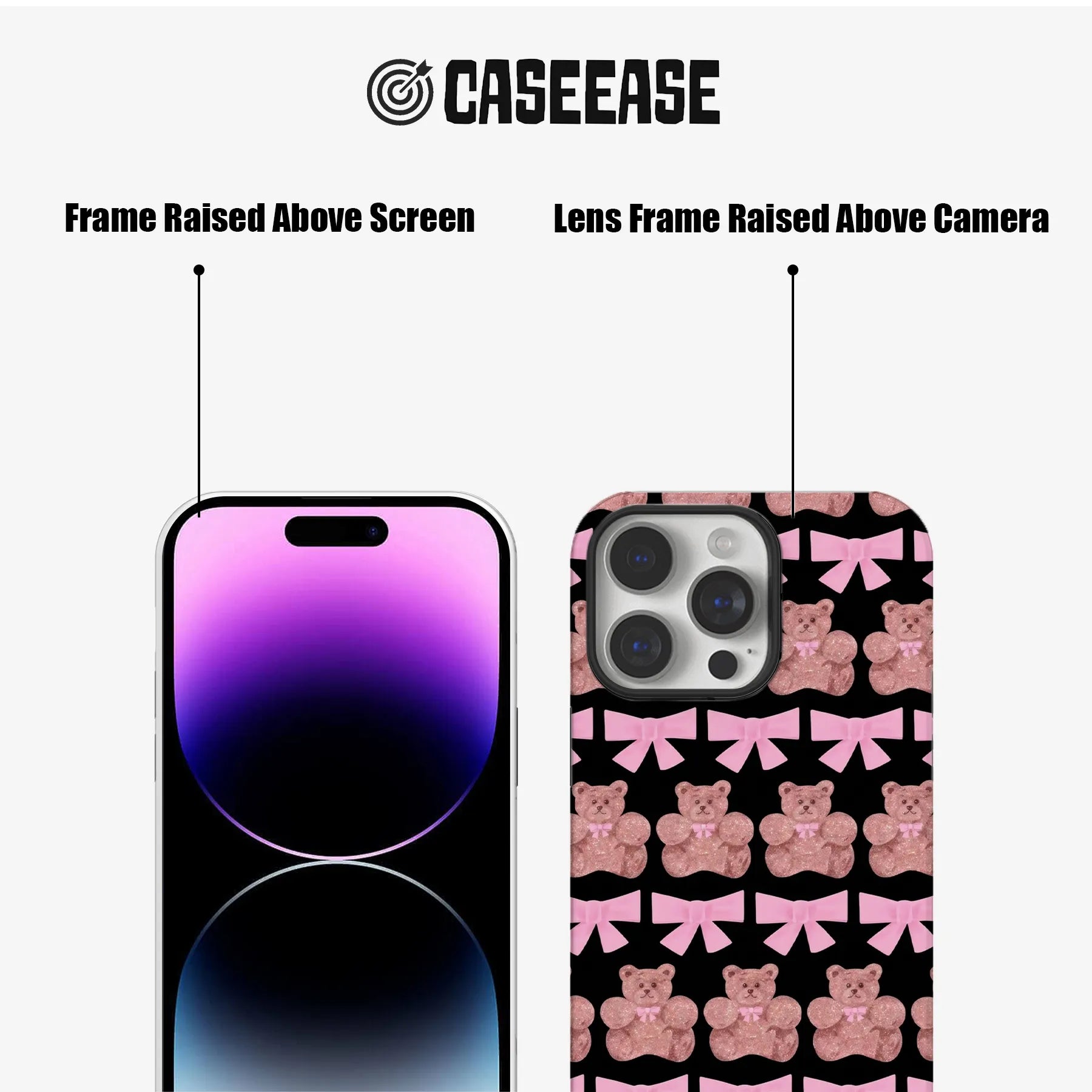 Cute Glitter Bear Phone Case