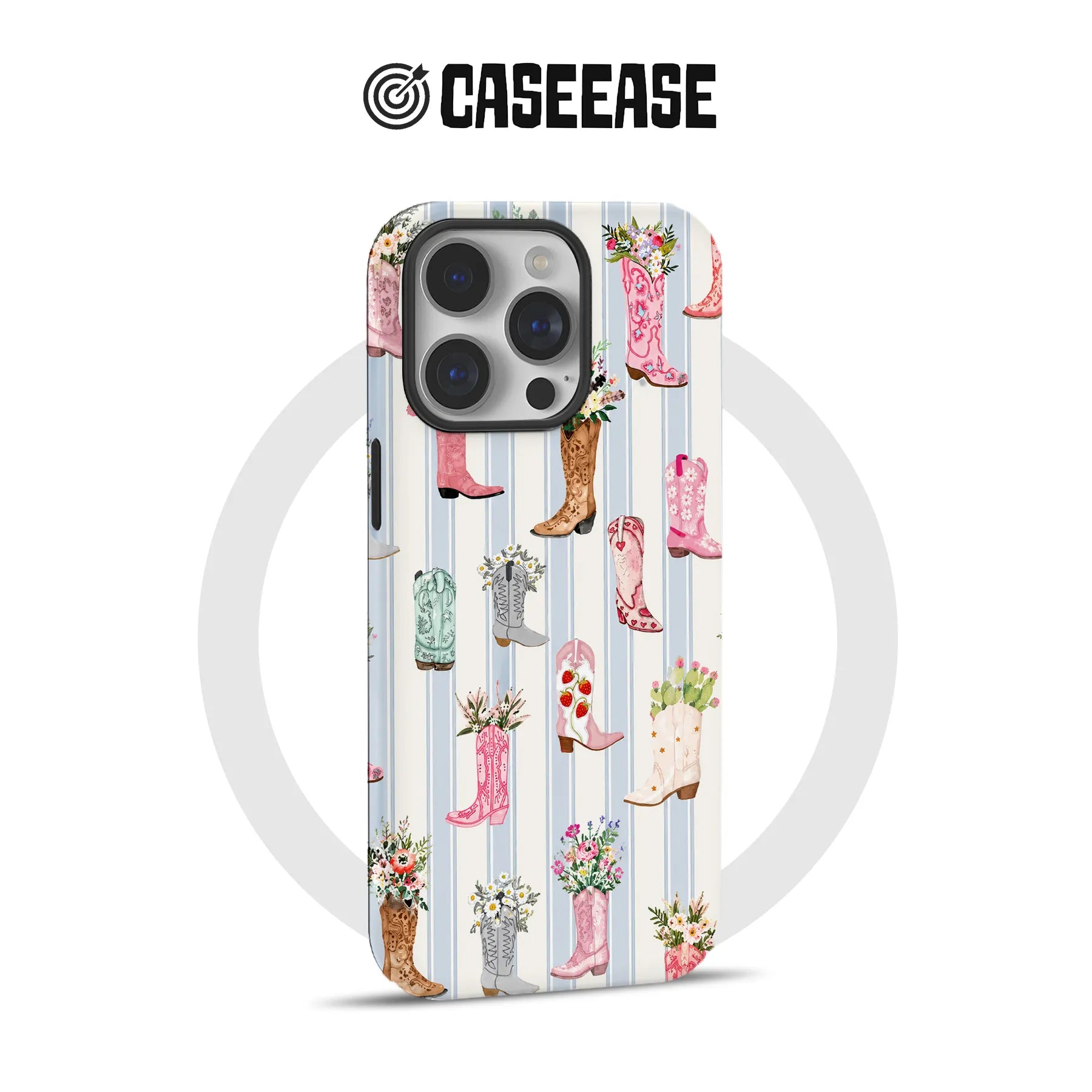 Vintage Floral Cowboy Boots Phone Case
