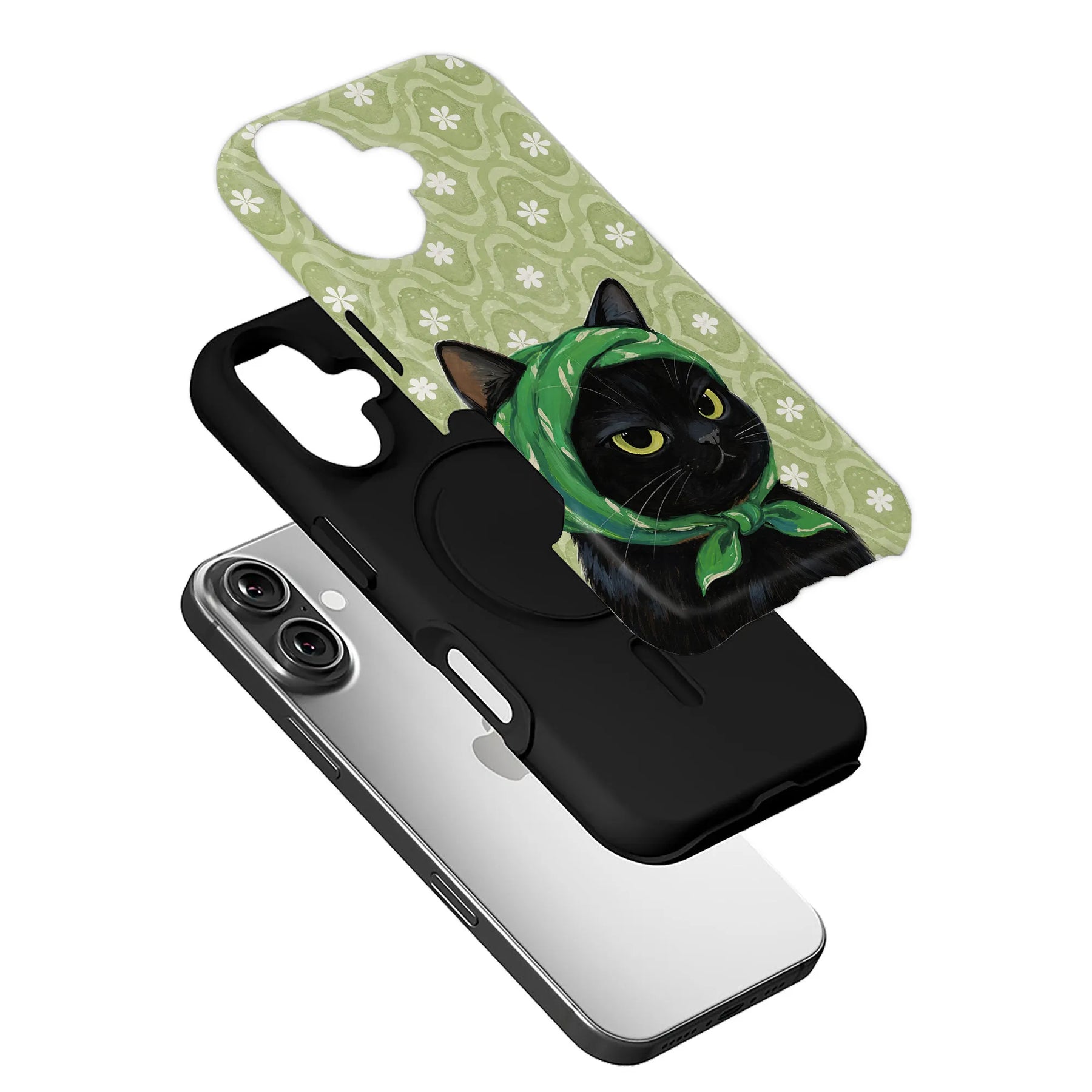Artistic Black Cat Phone Case