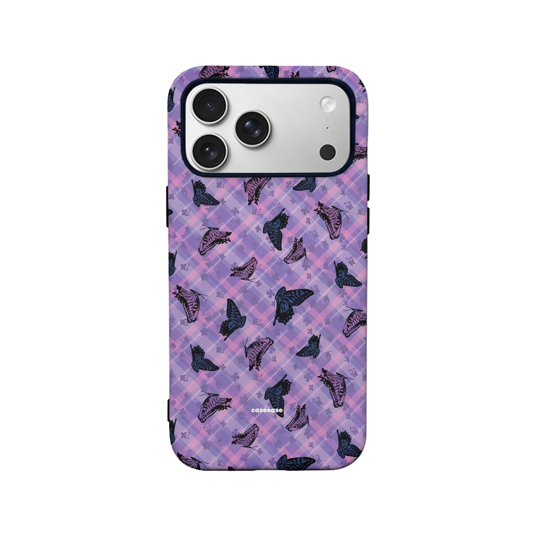 Butterfly Pattern Phone Case - Purple Aesthetic