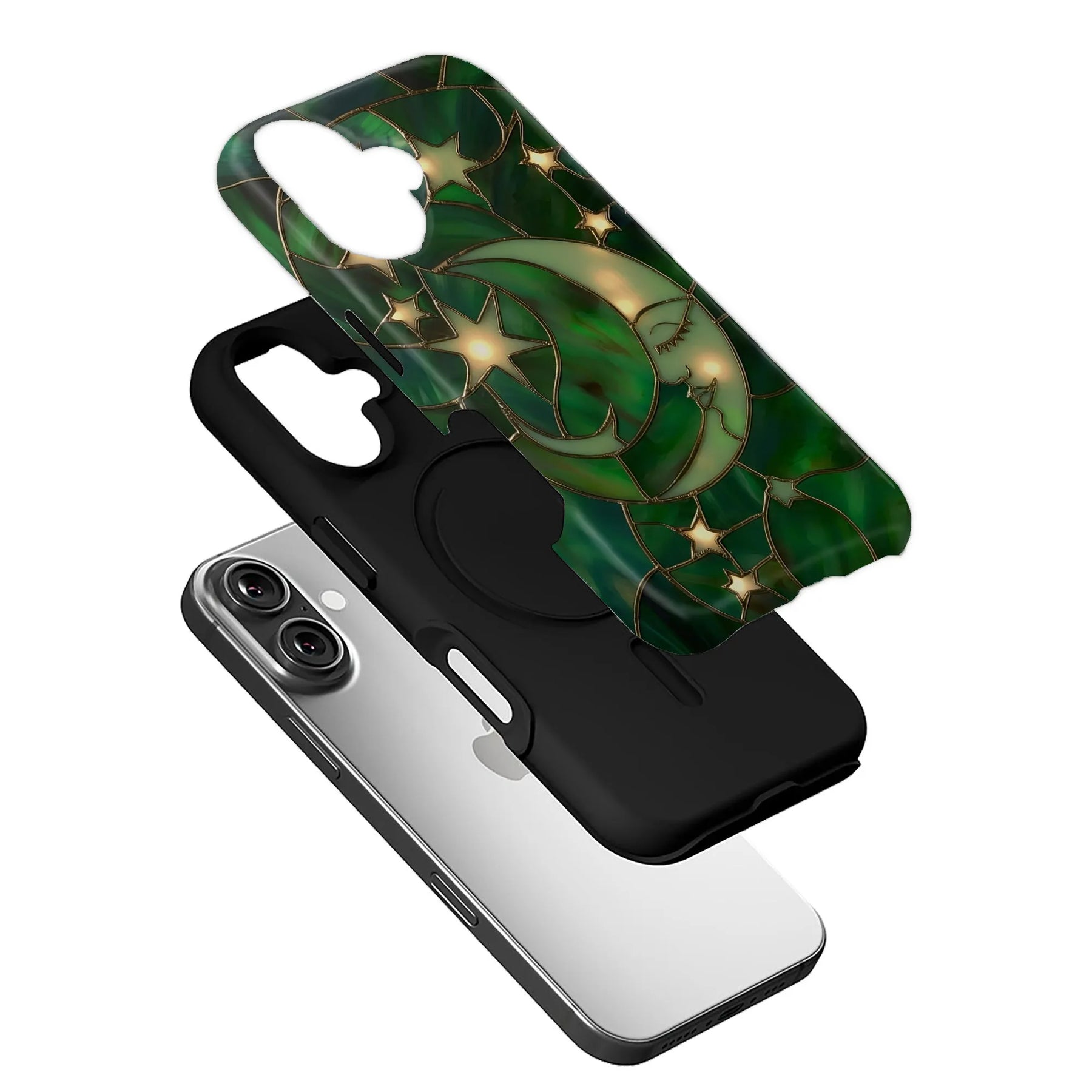 Moon and Stars Phone Case (Flat Printed Design, Not 3D)