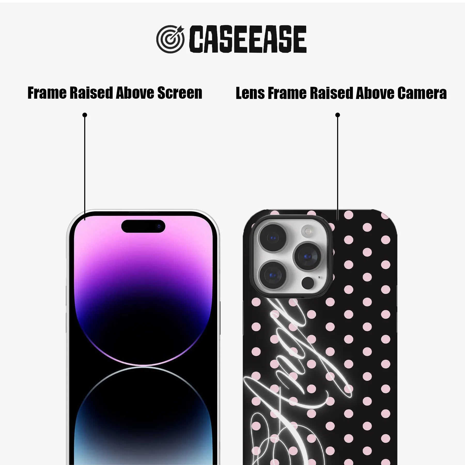 Stylish Polka Dot Phone Case with Neon Design