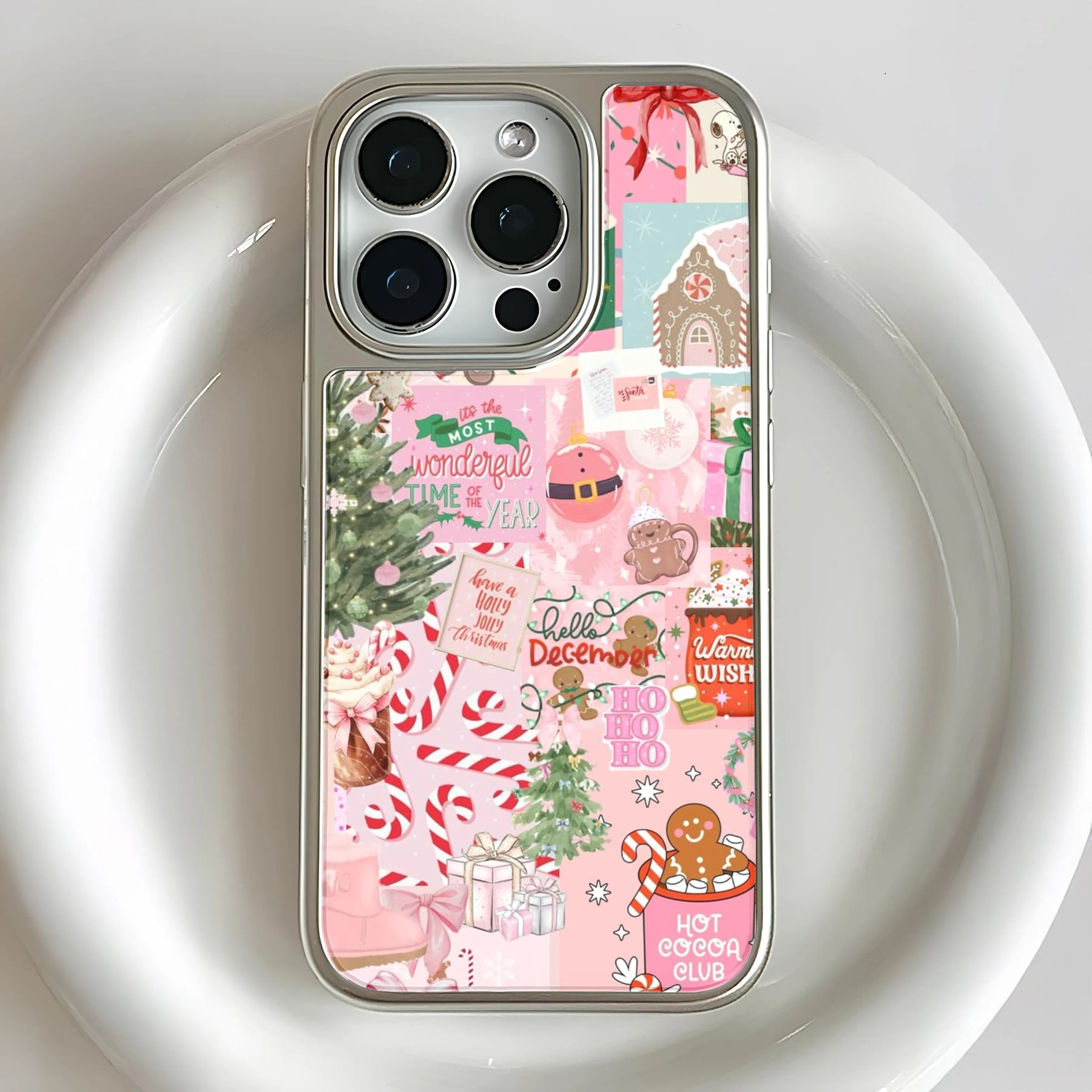 Holiday Cheer Holographic Phone Case - Festive Design & Vibrant Colors