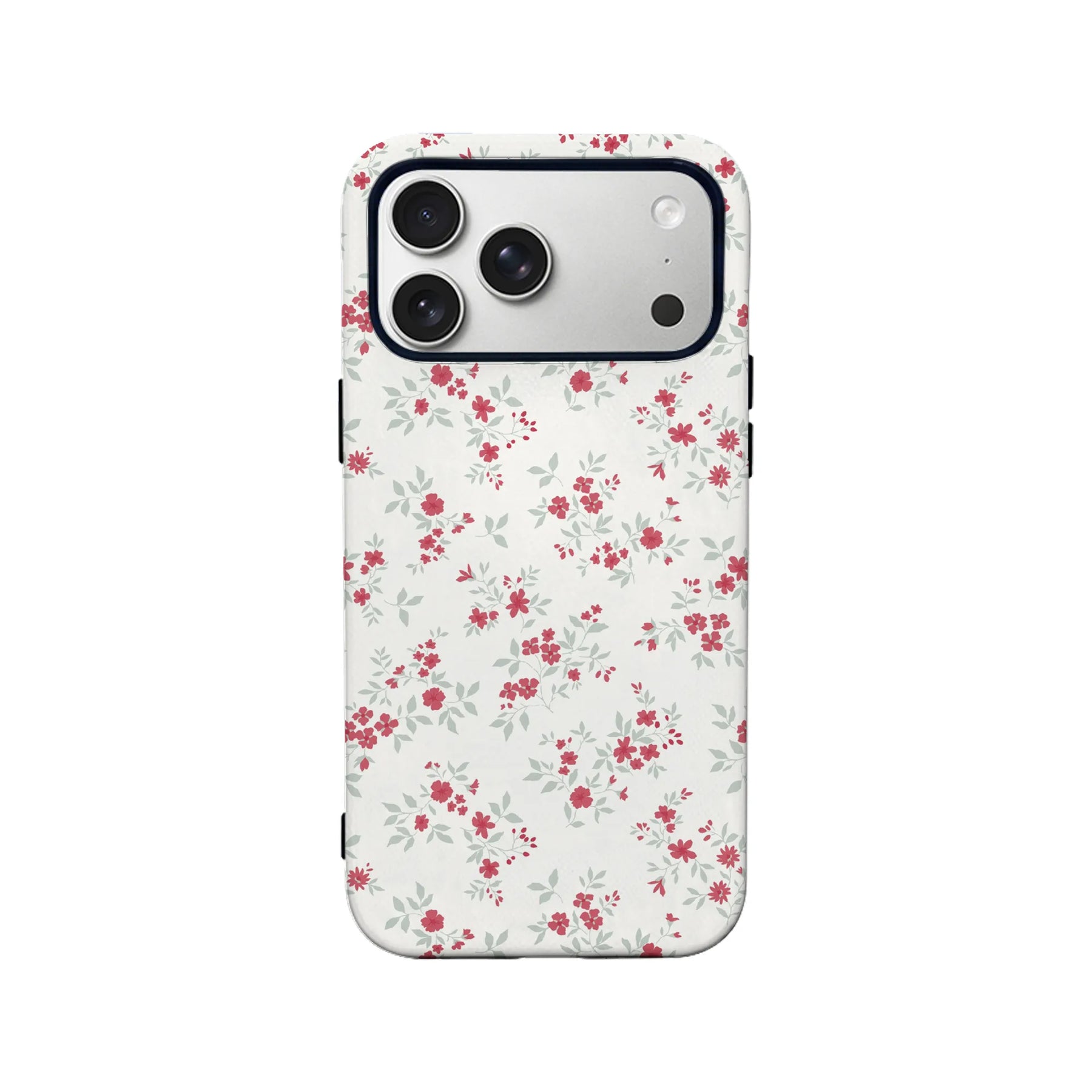 Funda rústica para teléfono con flores rojas: fresca y natural