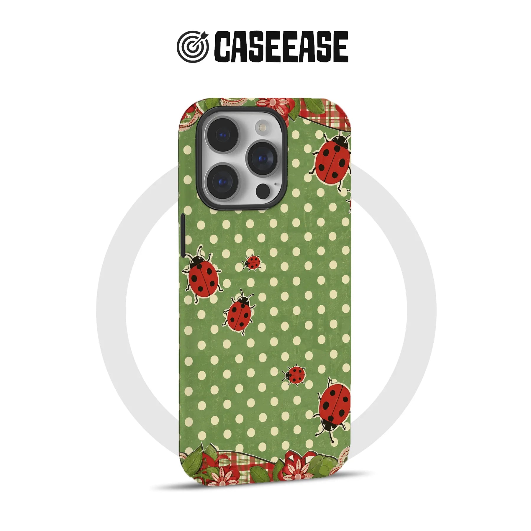 Vintage Ladybug Pattern Phone Case