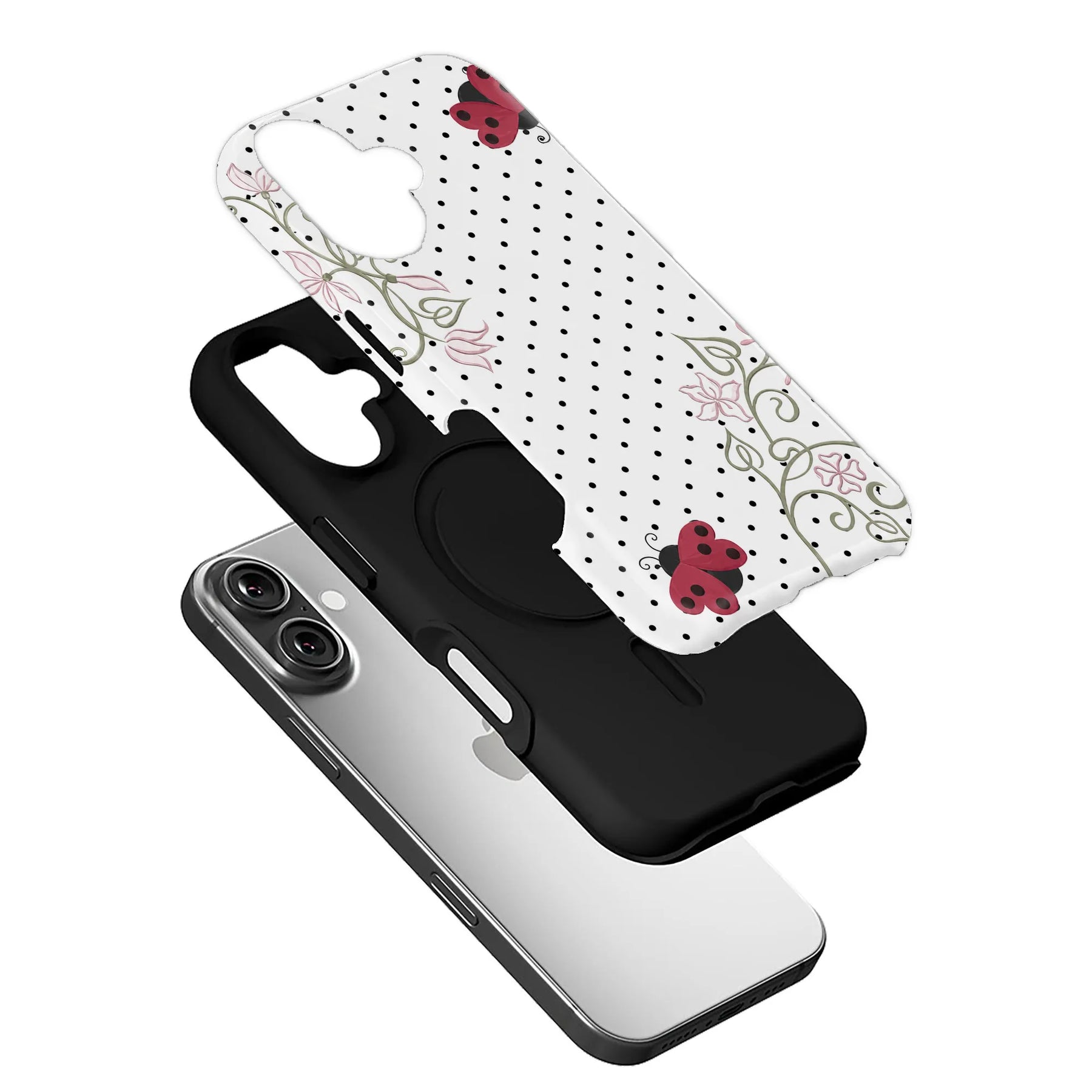 Ladybug Floral Pattern Phone Case