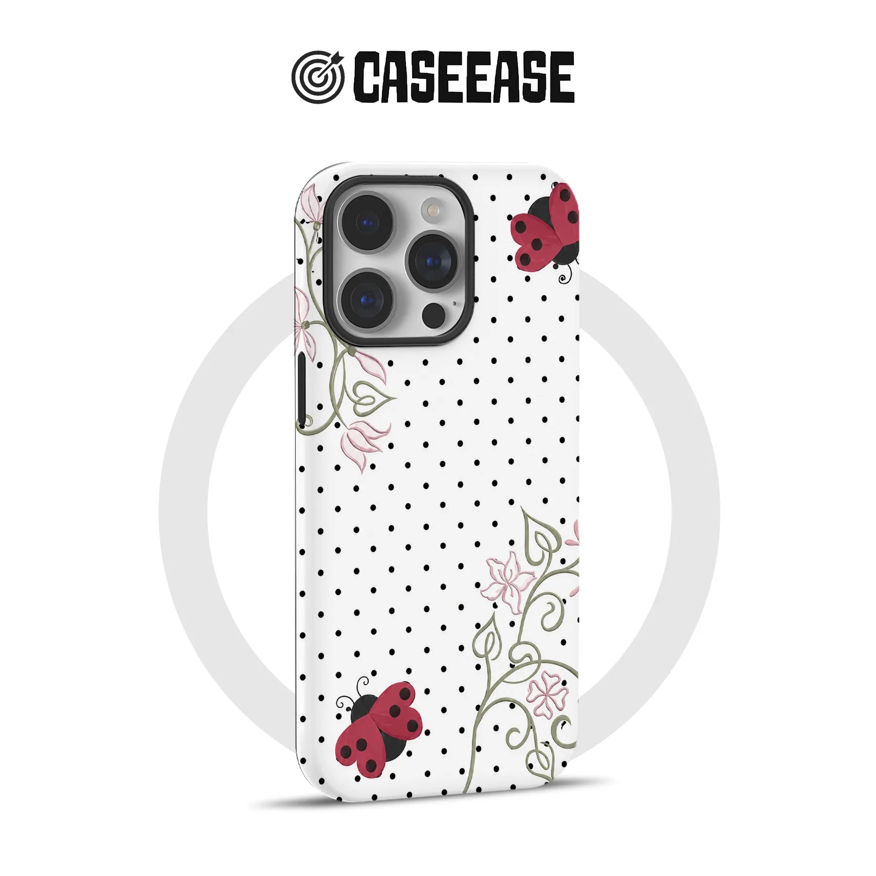 Ladybug Floral Pattern Phone Case