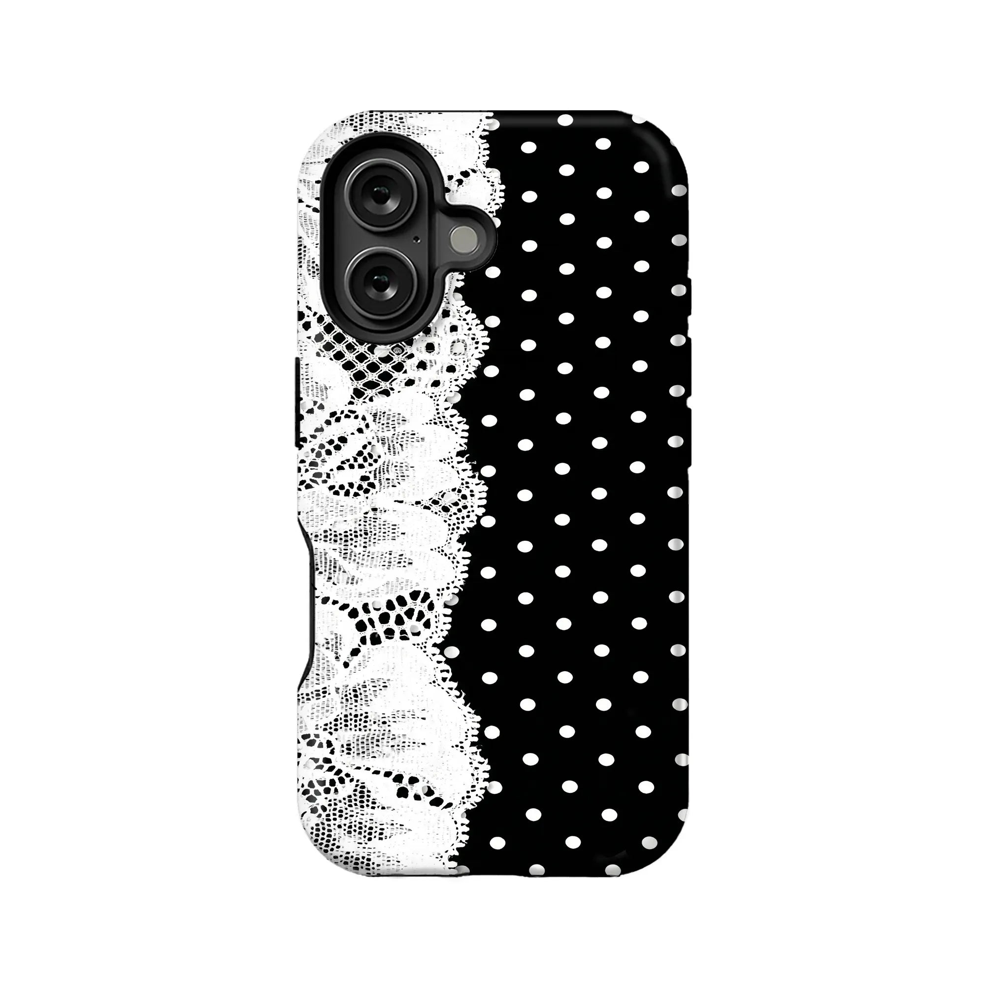 Chic Polka Dot and Lace Phone Case