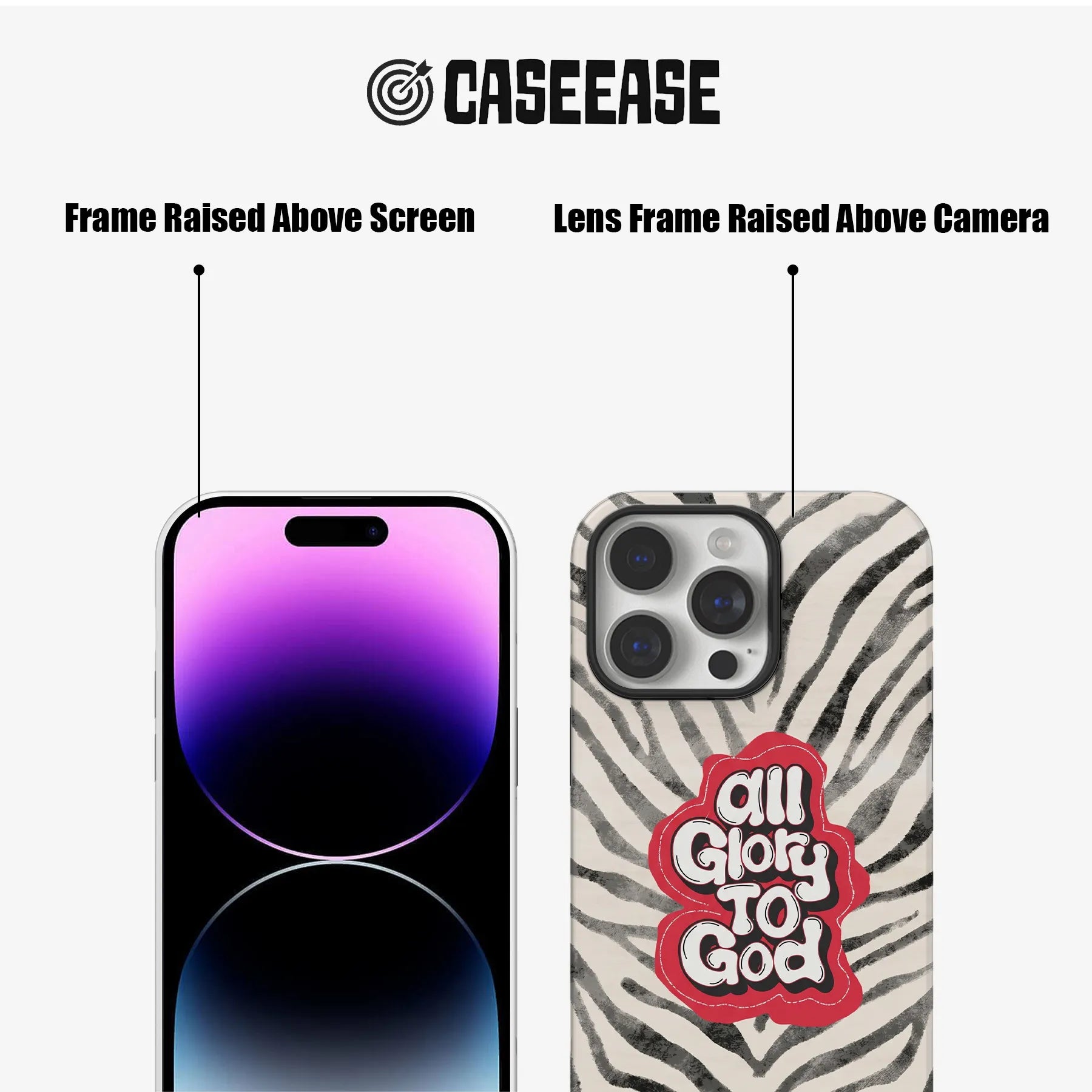 Zebra Stripe Phone Case with Inspirational Quote