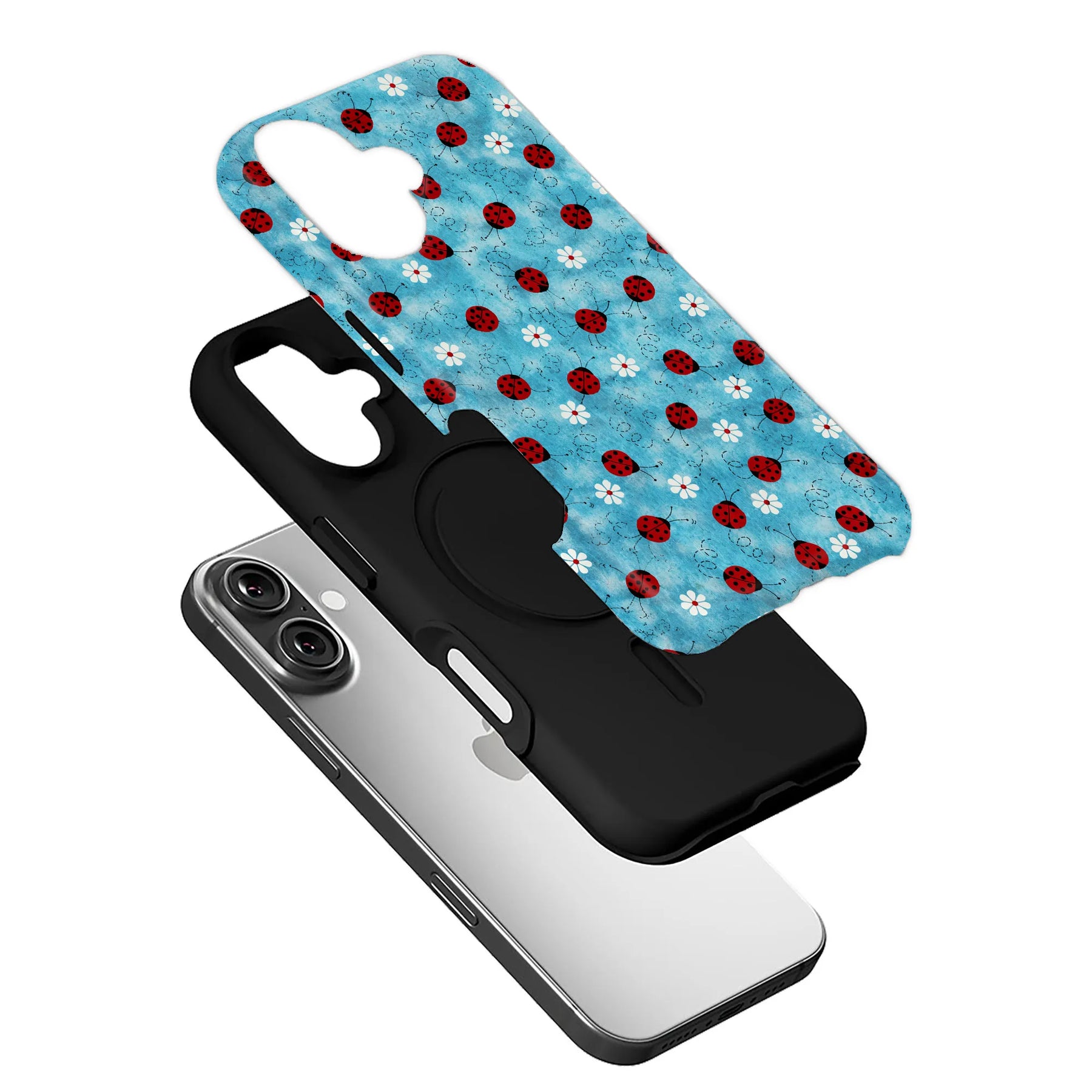 Ladybug and Flower Pattern Phone Case