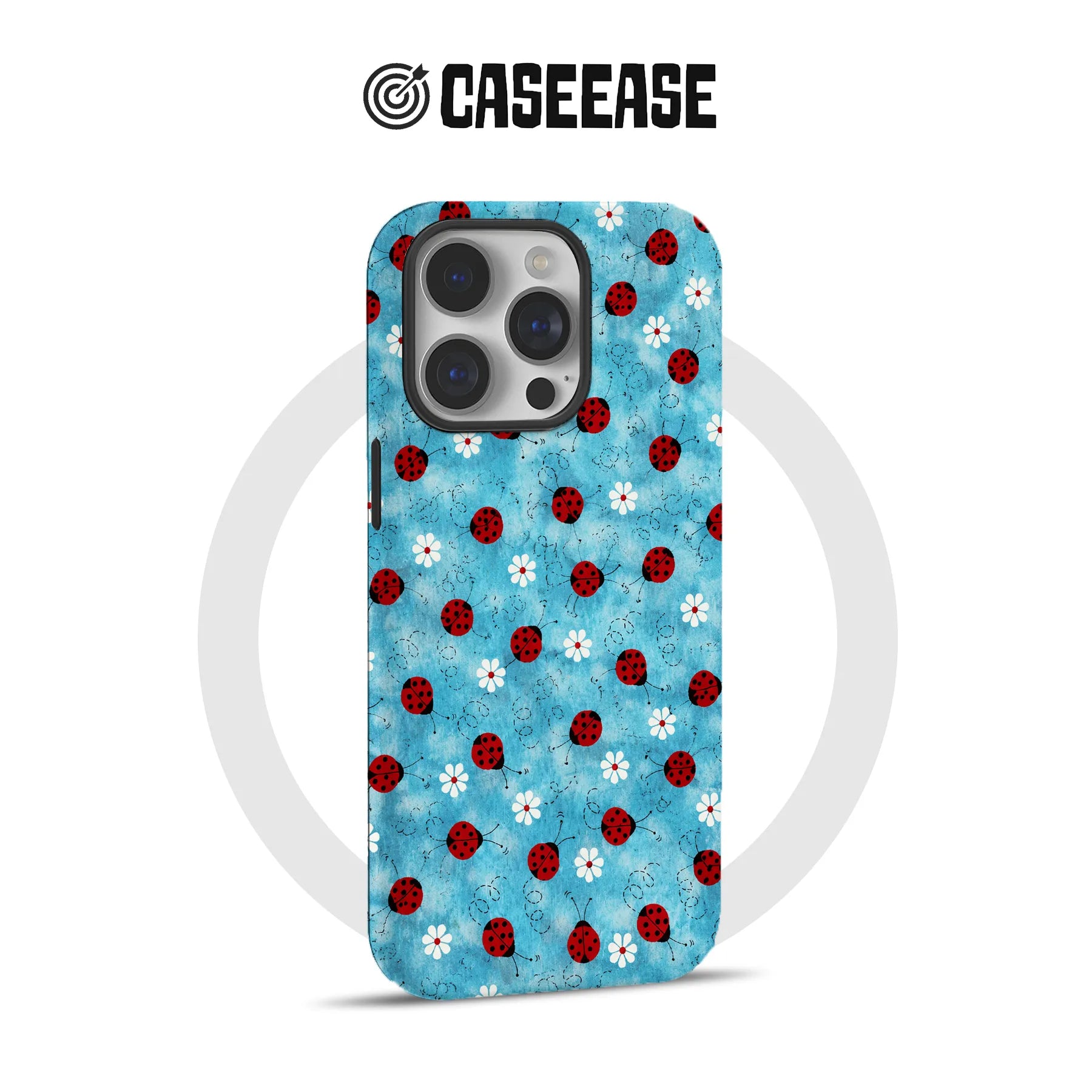 Ladybug and Flower Pattern Phone Case