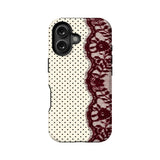 Elegant Lace and Polka Dot Phone Case