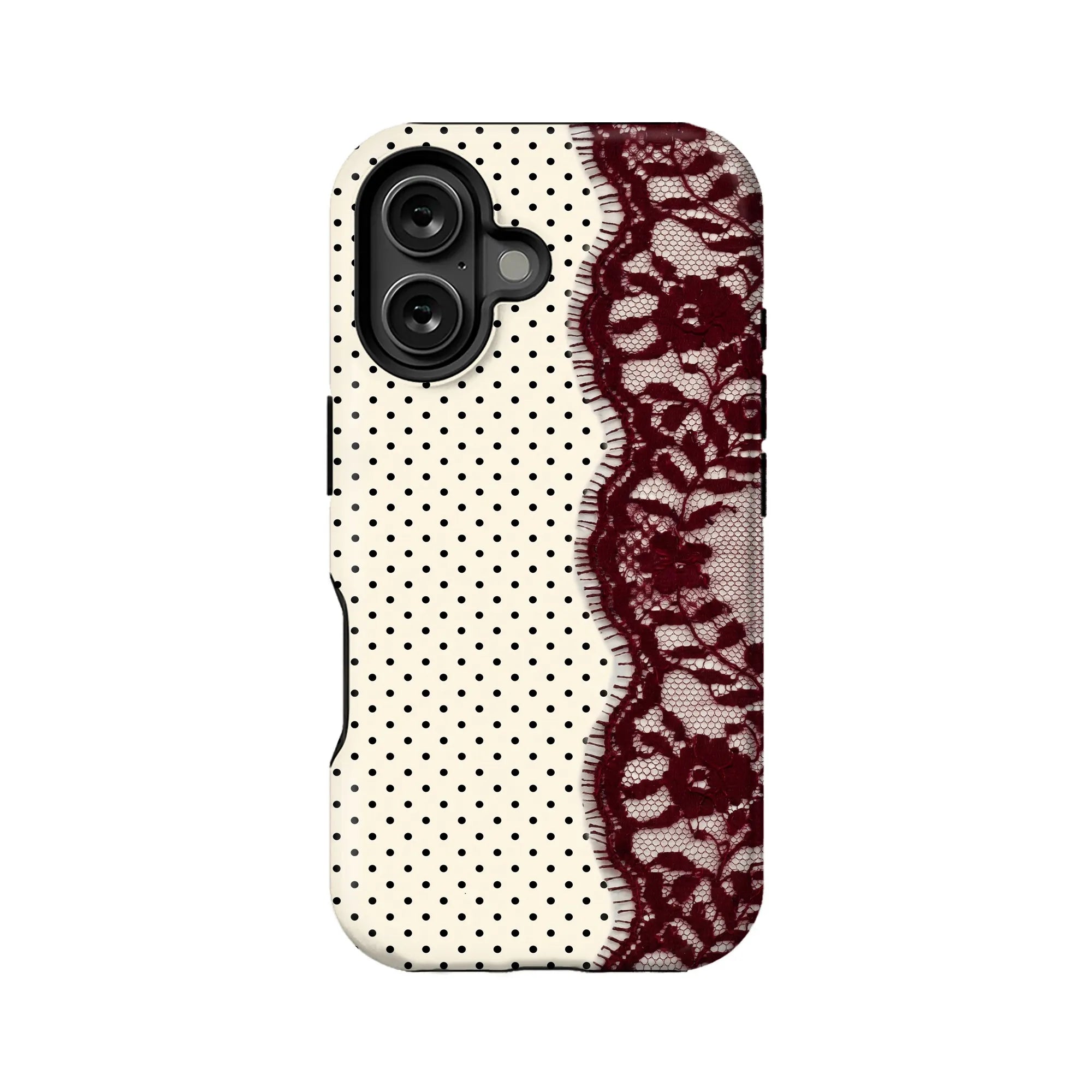 Elegant Lace and Polka Dot Phone Case