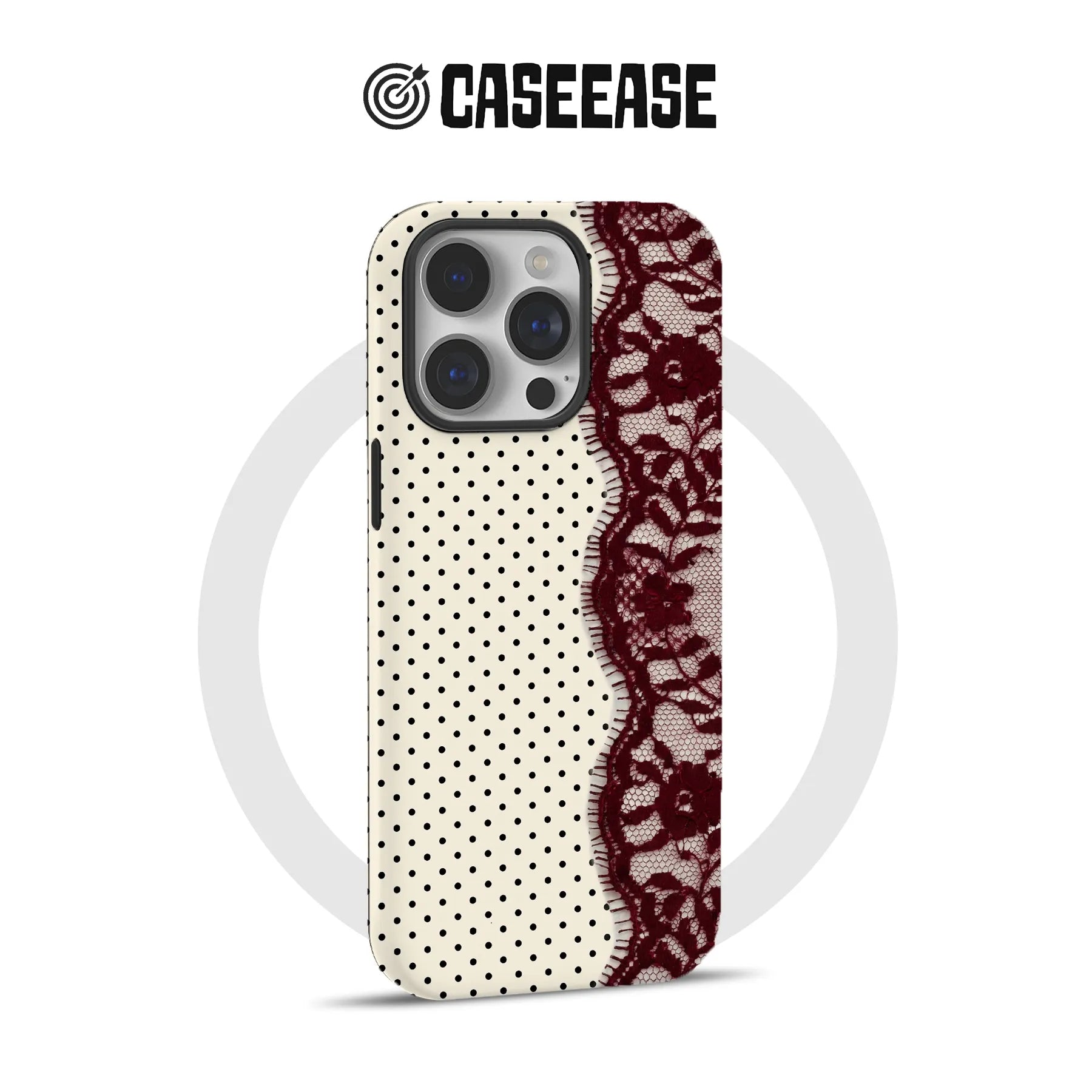 Elegant Lace and Polka Dot Phone Case
