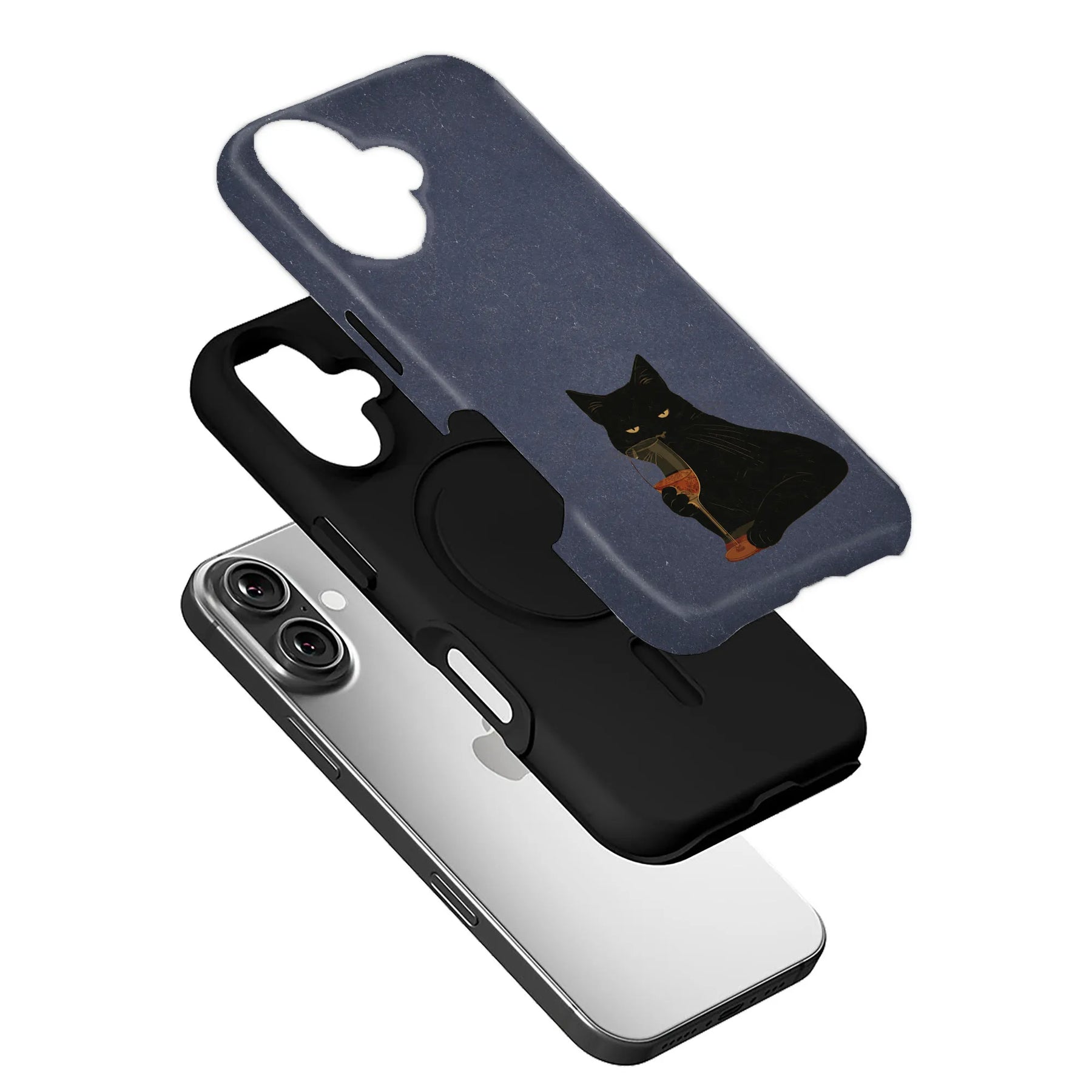 Black Cat Wine Phone Case