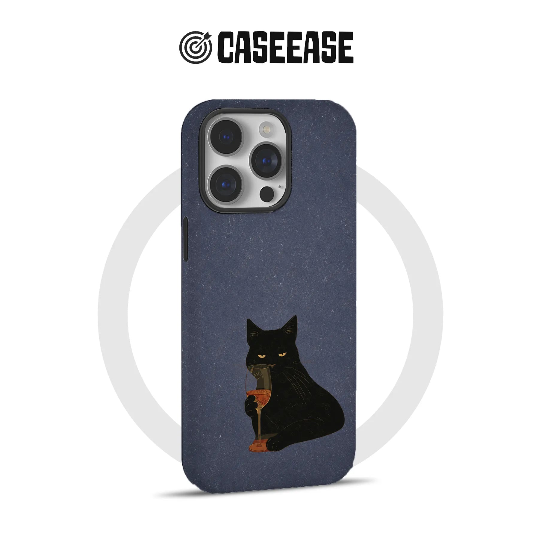 Black Cat Wine Phone Case