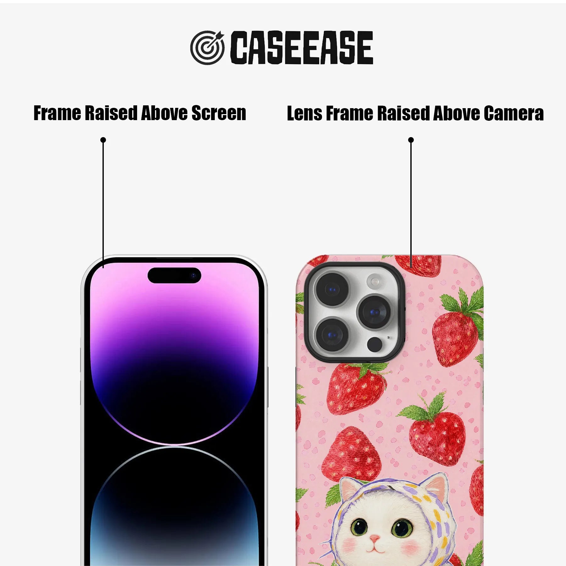 Cute Strawberry Cat Phone Case