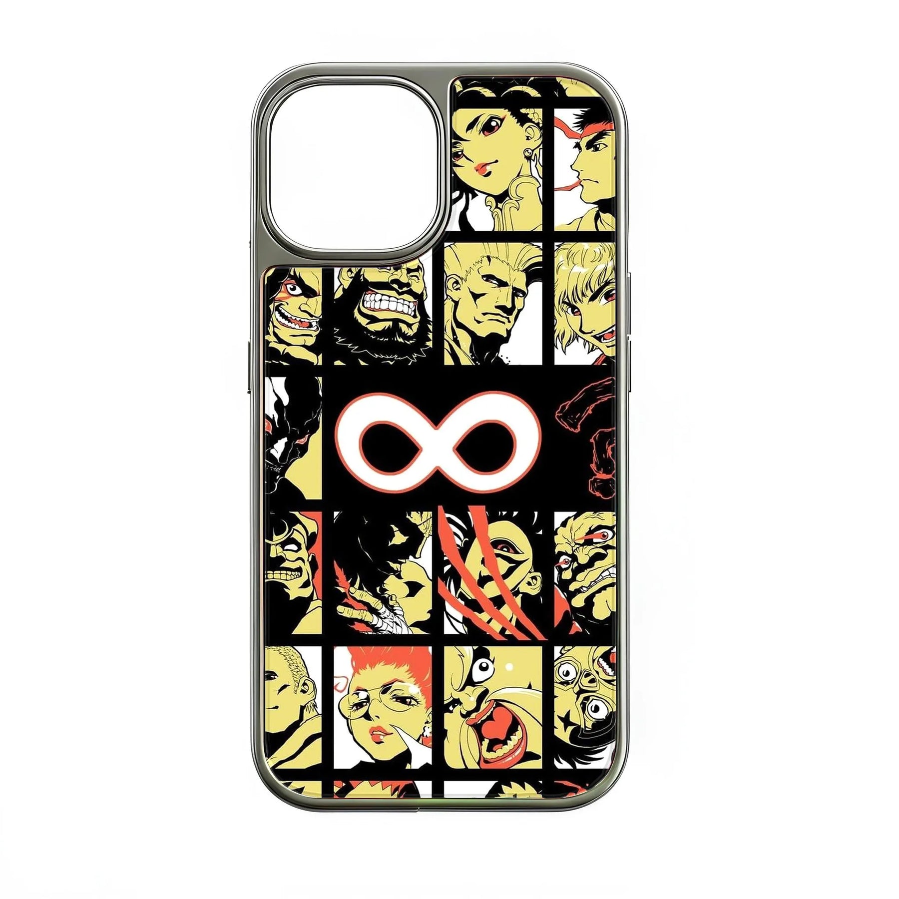 Funda holográfica cromada para teléfono - Diseño de personajes retro