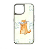 Holographic Chrome Cat Phone Case - Playful Feline Design