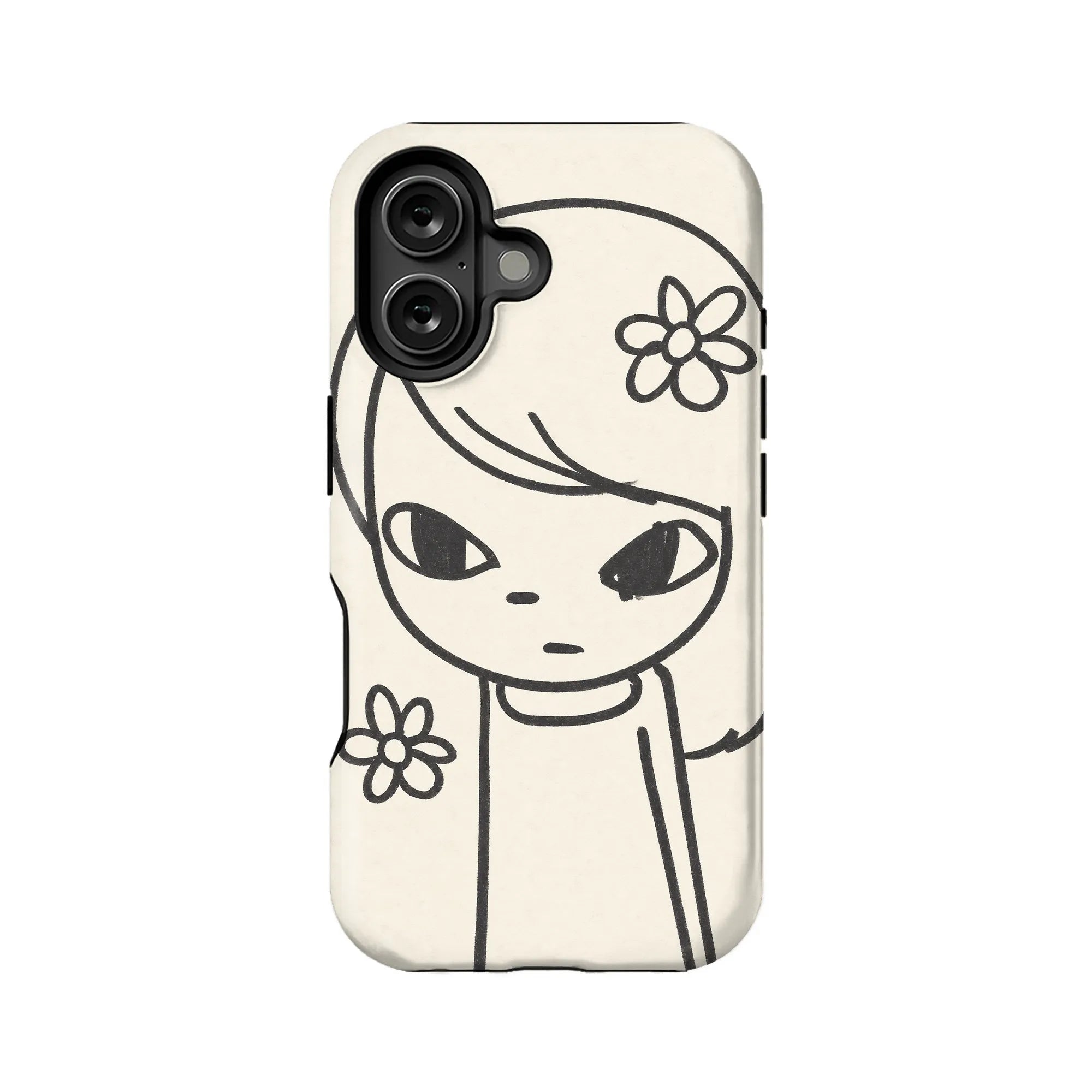 Artistic Girl Phone Case with Flower Design