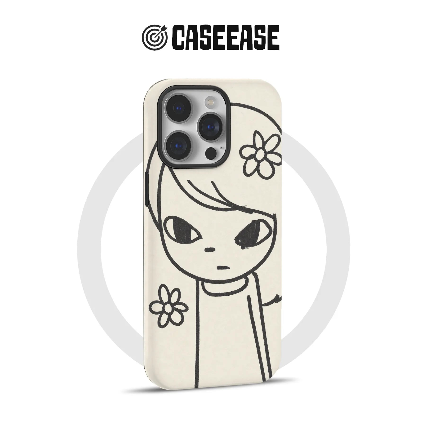 Artistic Girl Phone Case with Flower Design