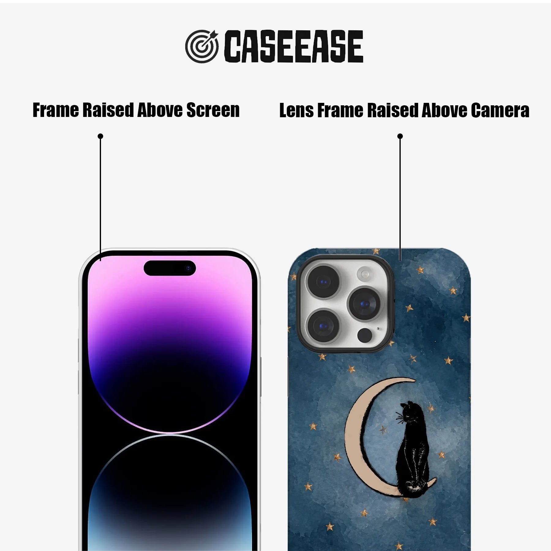 Black Cat Moon Phone Case