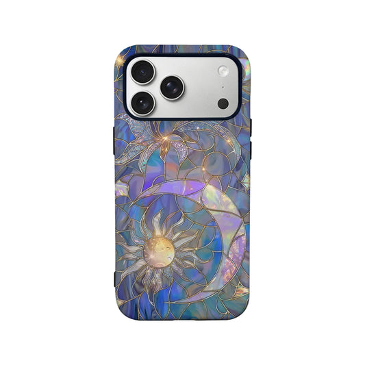Stained Glass Sun and Moon Phone Case