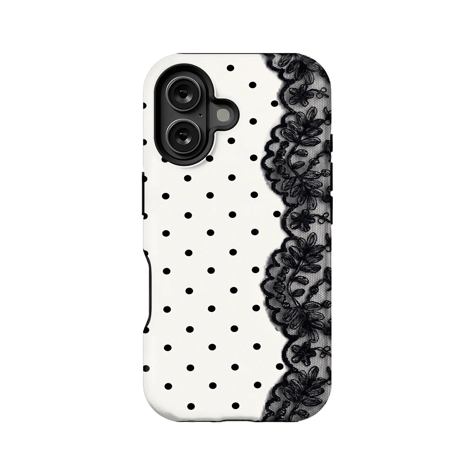 Elegant Polka Dot and Lace Phone Case