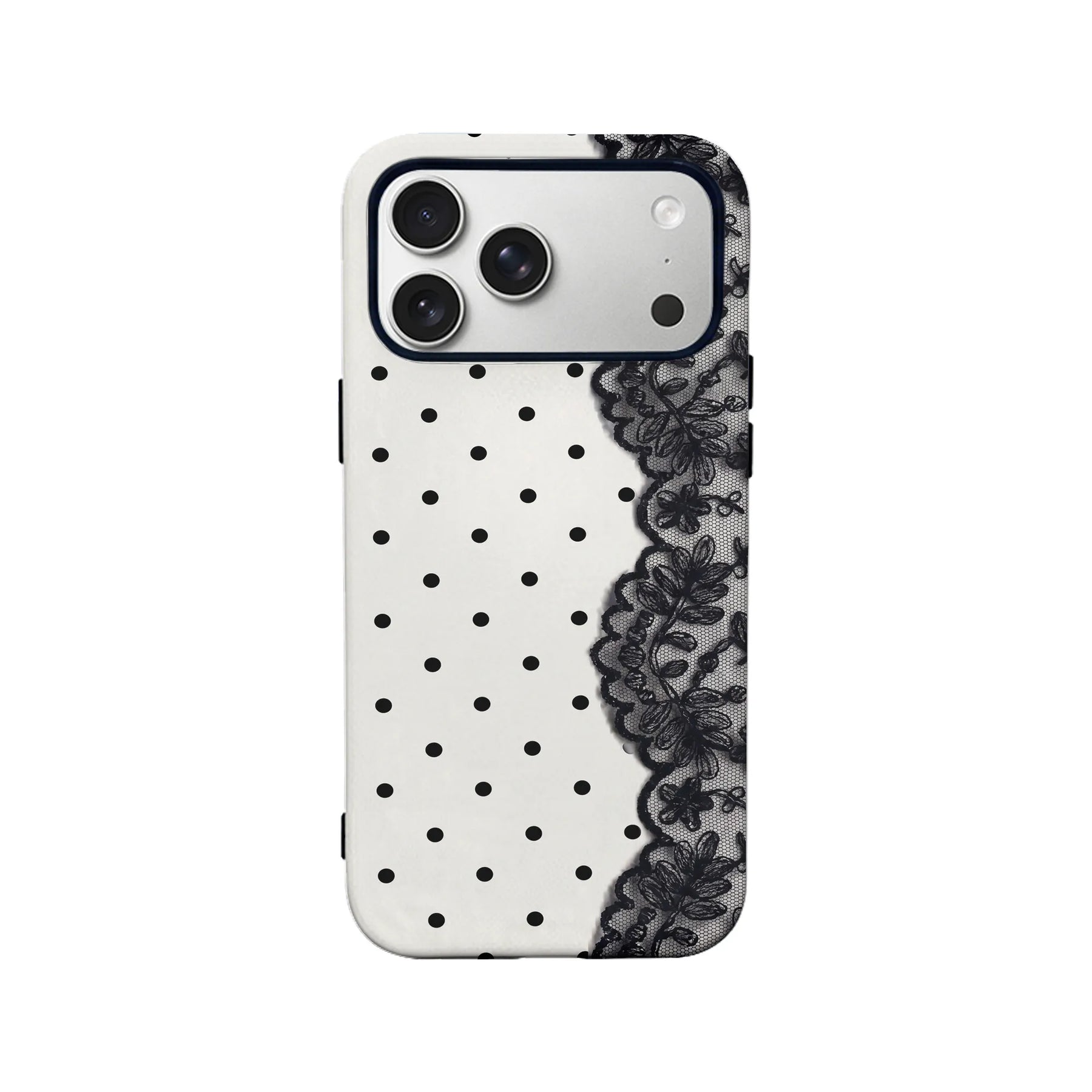 Elegant Polka Dot and Lace Phone Case
