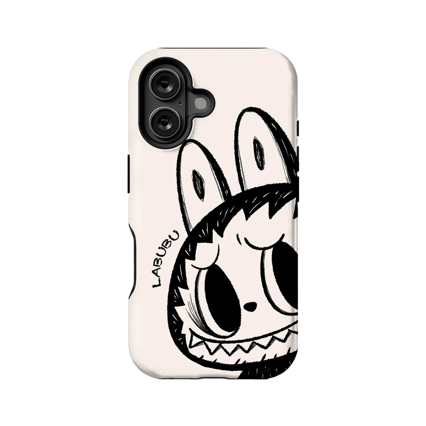 Funda para iPhone con cara de Labubu de dibujos animados