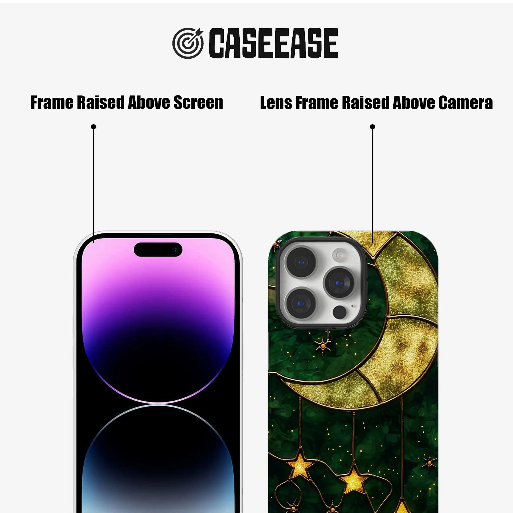 Starlit Moon Phone Case - Celestial Design for Protection (Flat Printed Design, Not 3D)