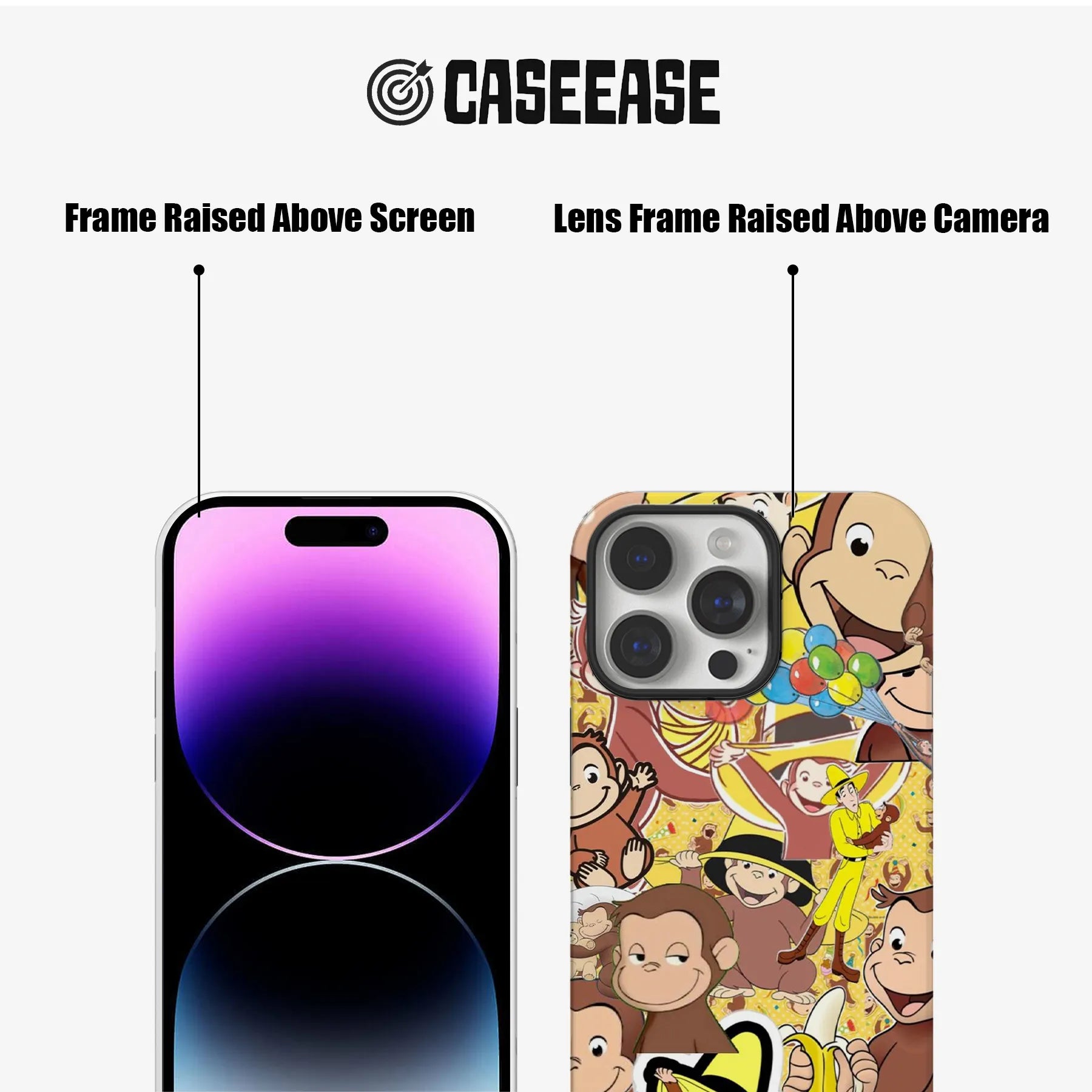 Funda para teléfono con dibujos animados de Curious George