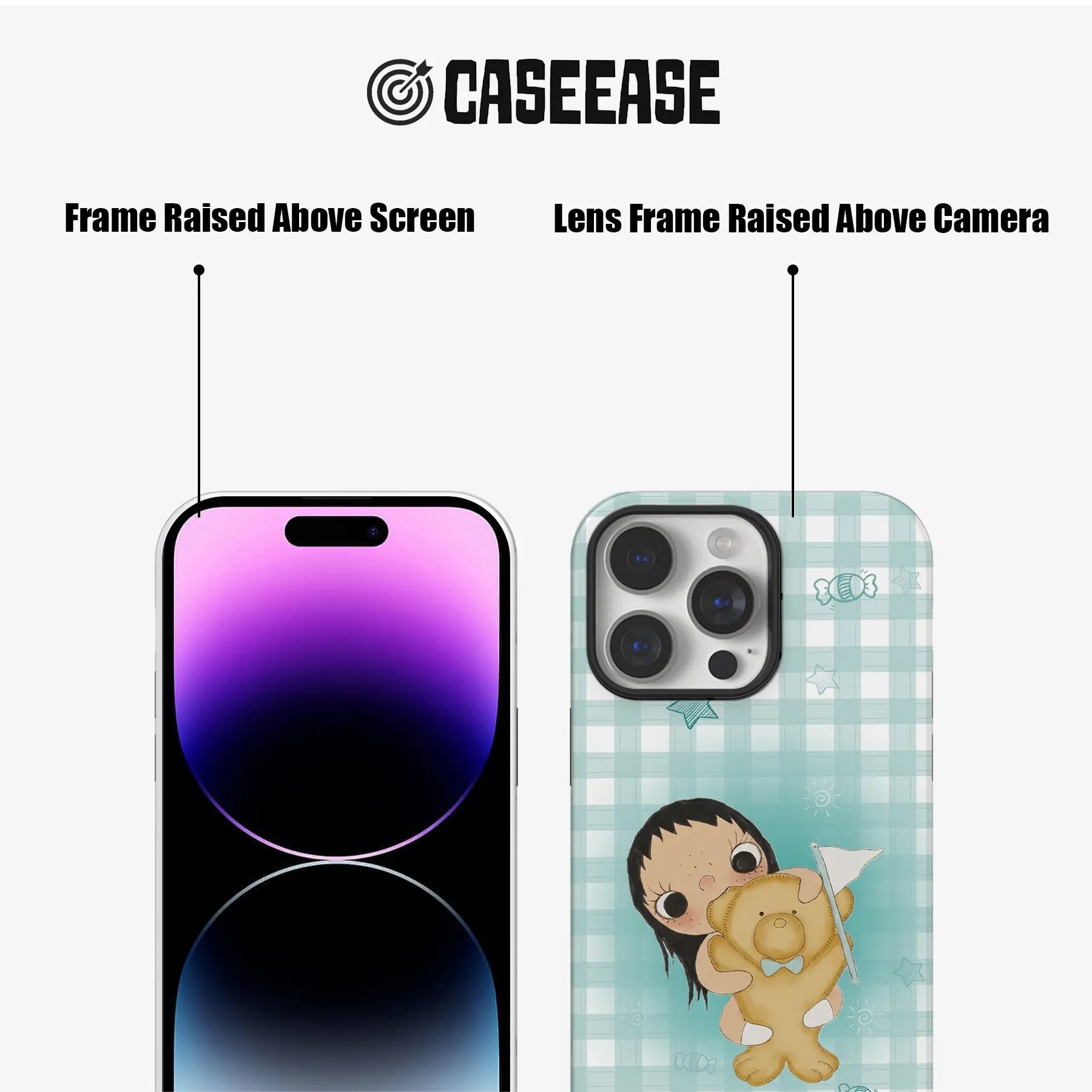 Cute Girl with Teddy Bear Phone Case