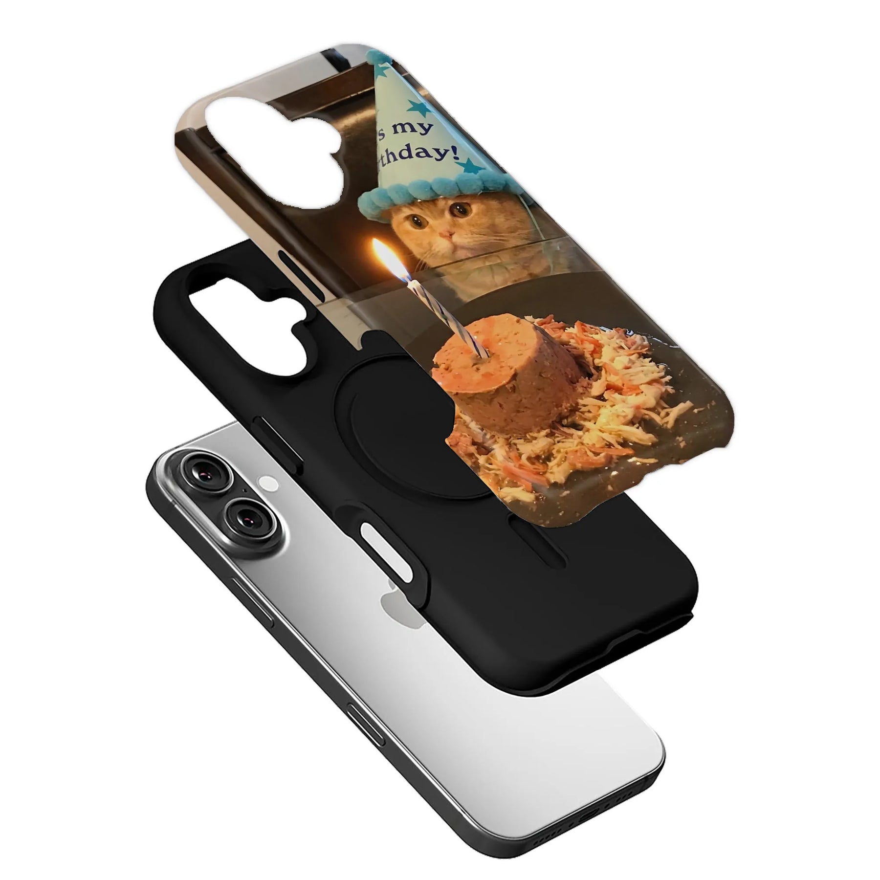 Cat's Birthday Cute Animal IPhone Phone Case - Premium Protective Phone Case - View 3