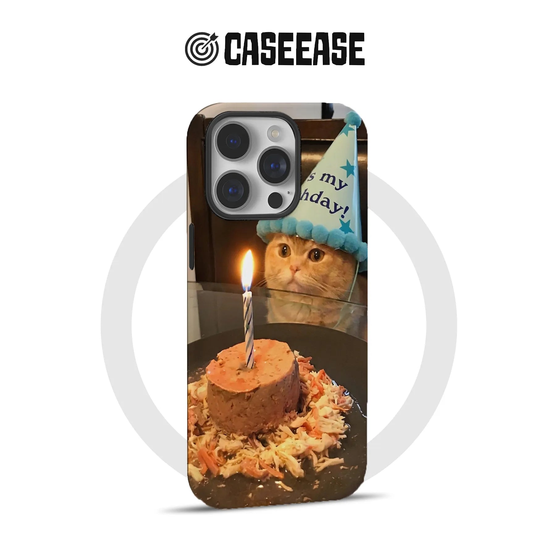 Cat's Birthday Cute Animal IPhone Phone Case - Premium Protective Phone Case - View 4