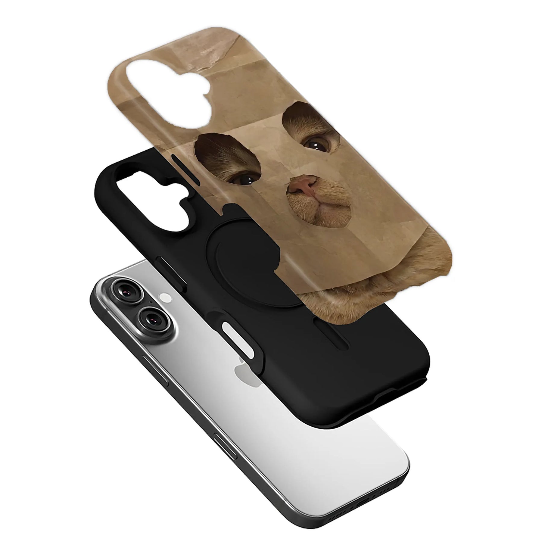 Paper Bag Cat Cute Animal IPhone Phone Case - Premium Protective Phone Case - View 3