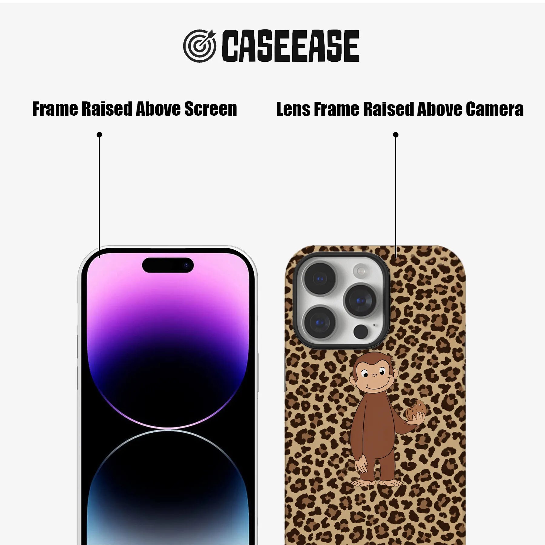 Curious Monkey Leopard Print Phone Case