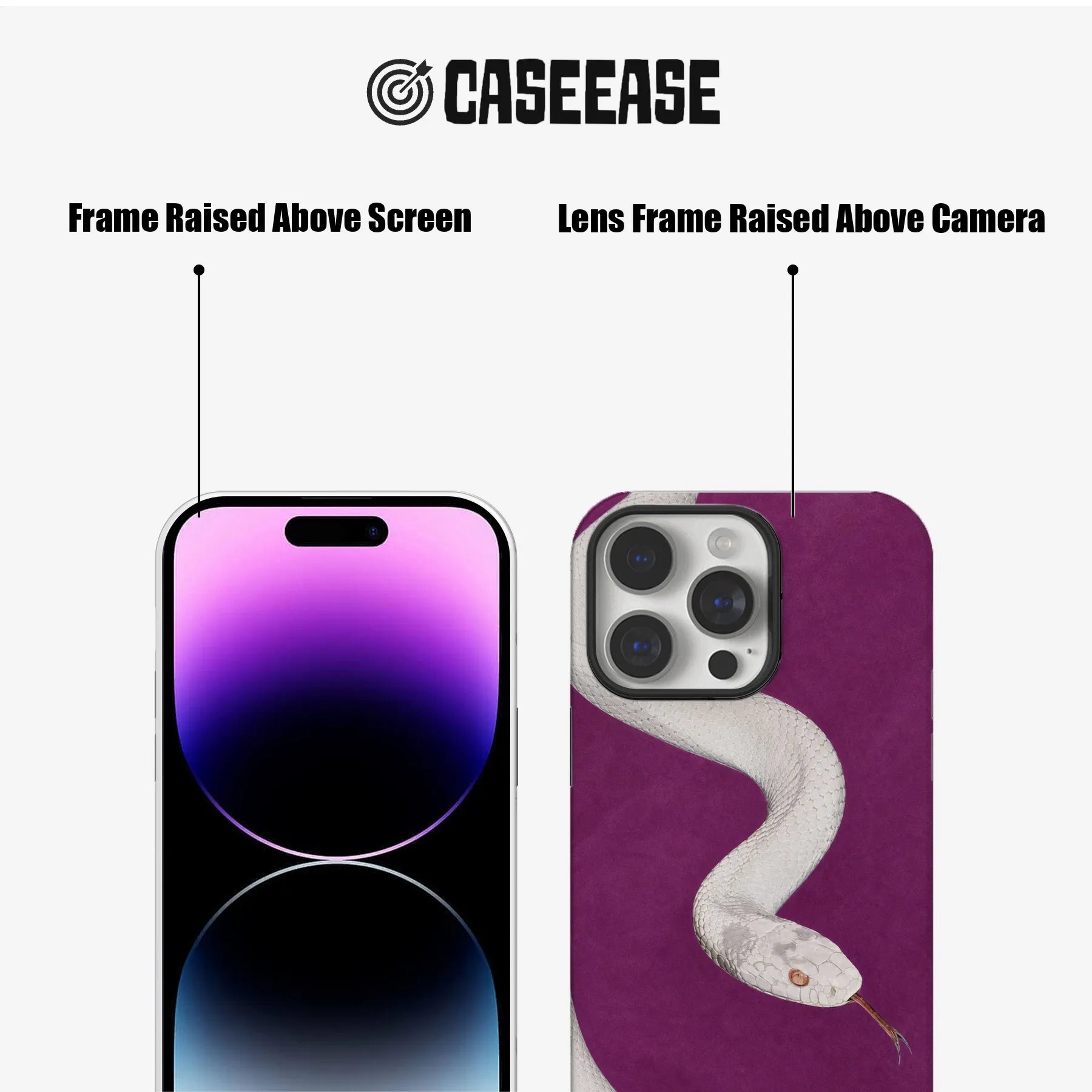 Elegant White Snake Phone Case