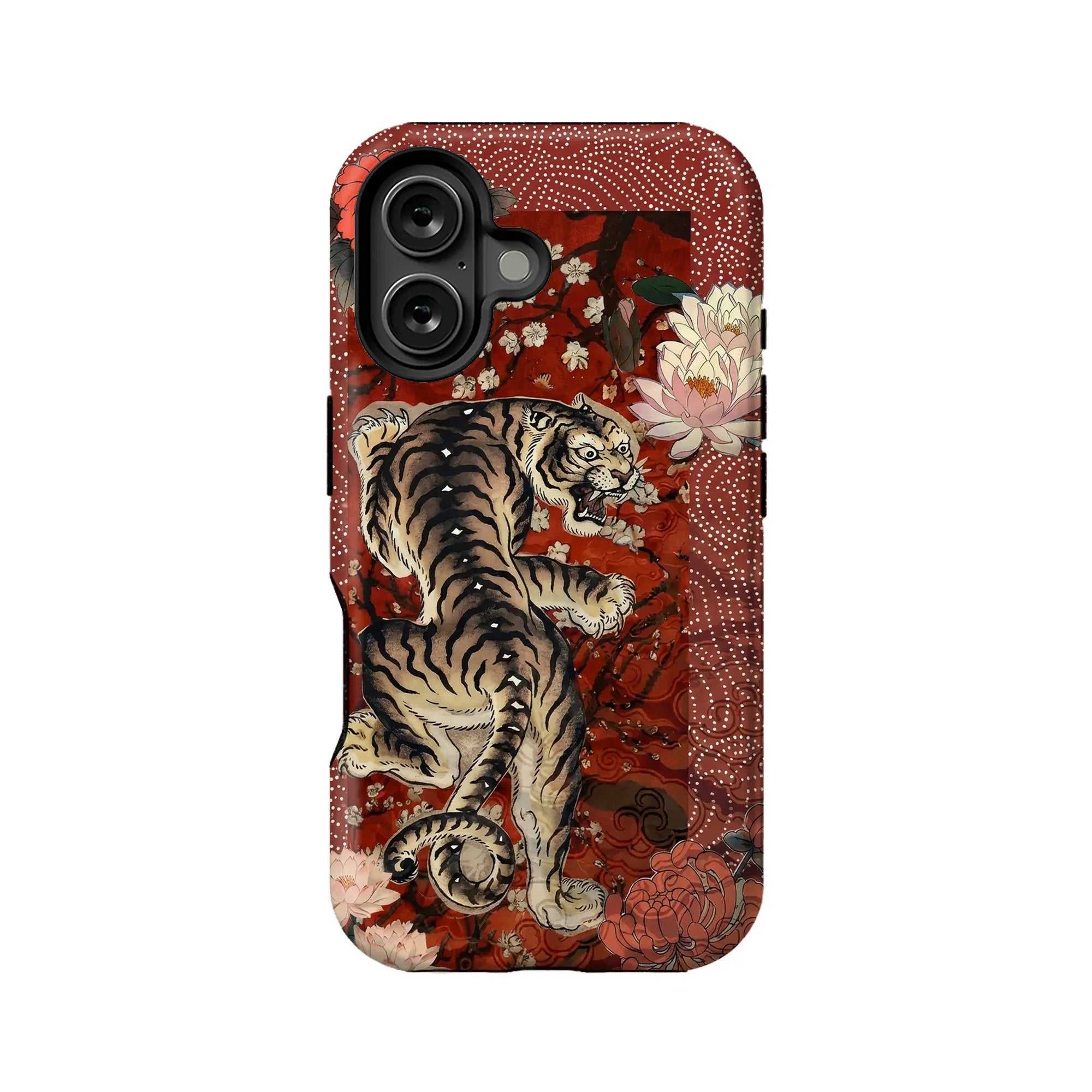 Artistic Tiger and Lotus Phone Case