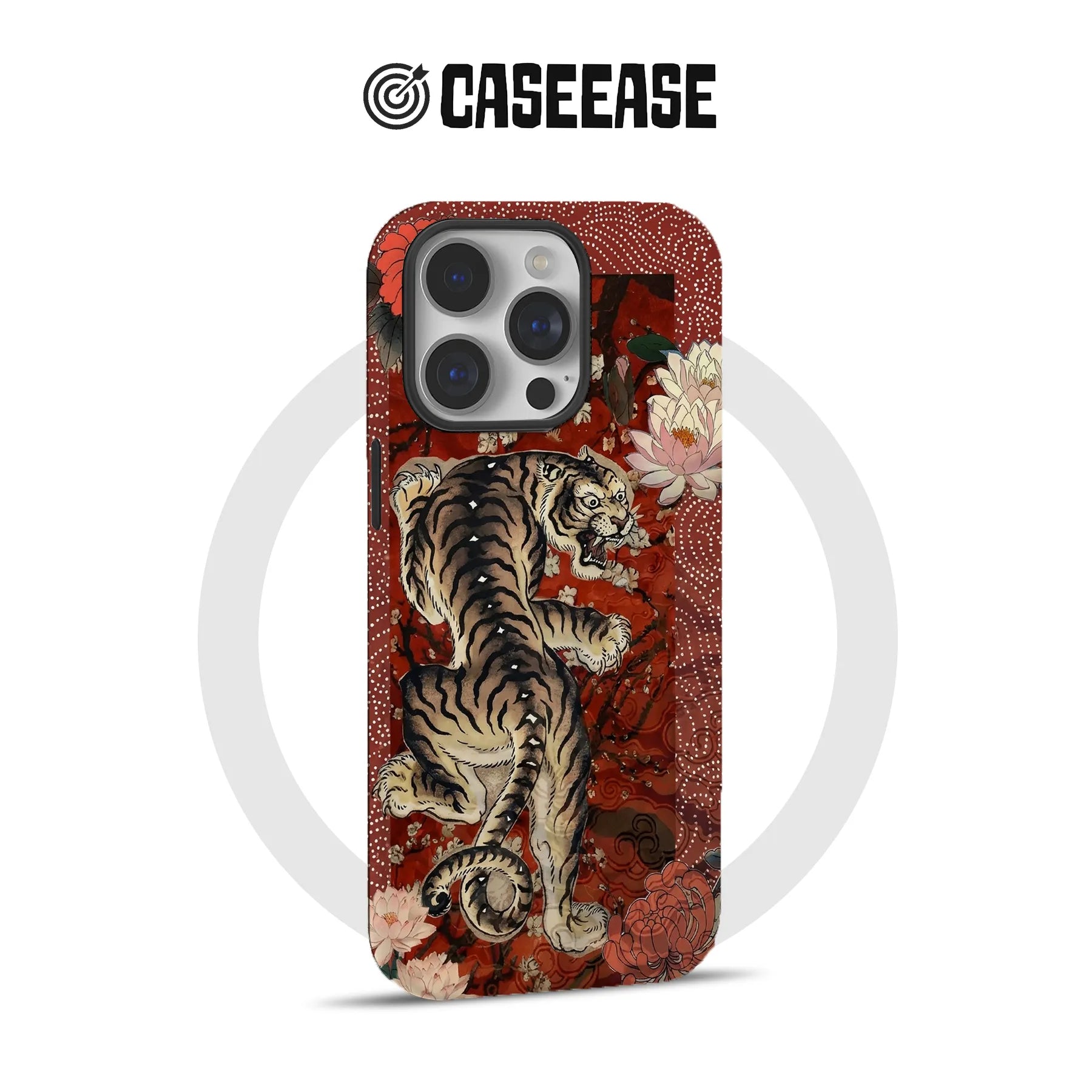 Artistic Tiger and Lotus Phone Case