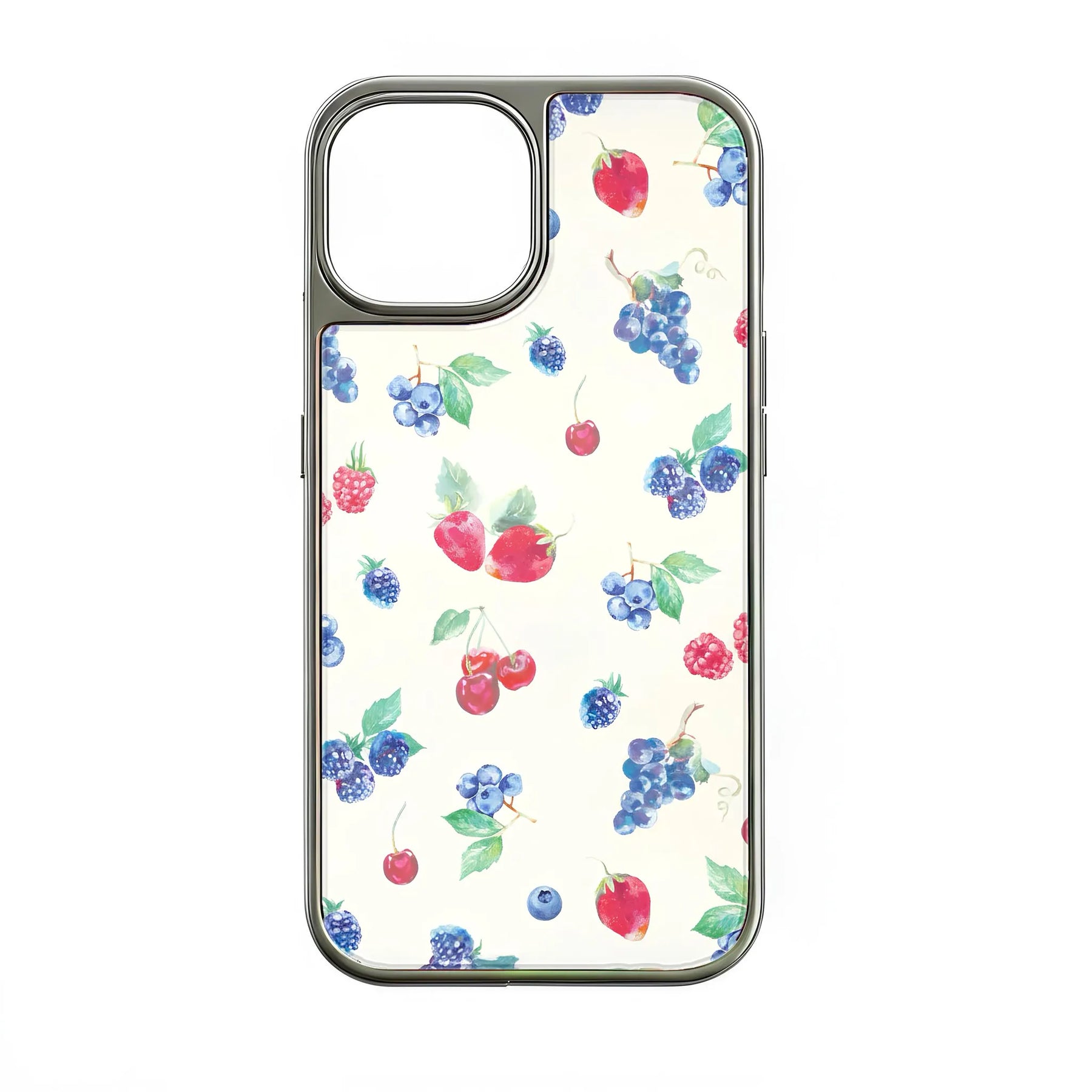 Holographic Chrome Fruit Phone Case - Vibrant Berry Design