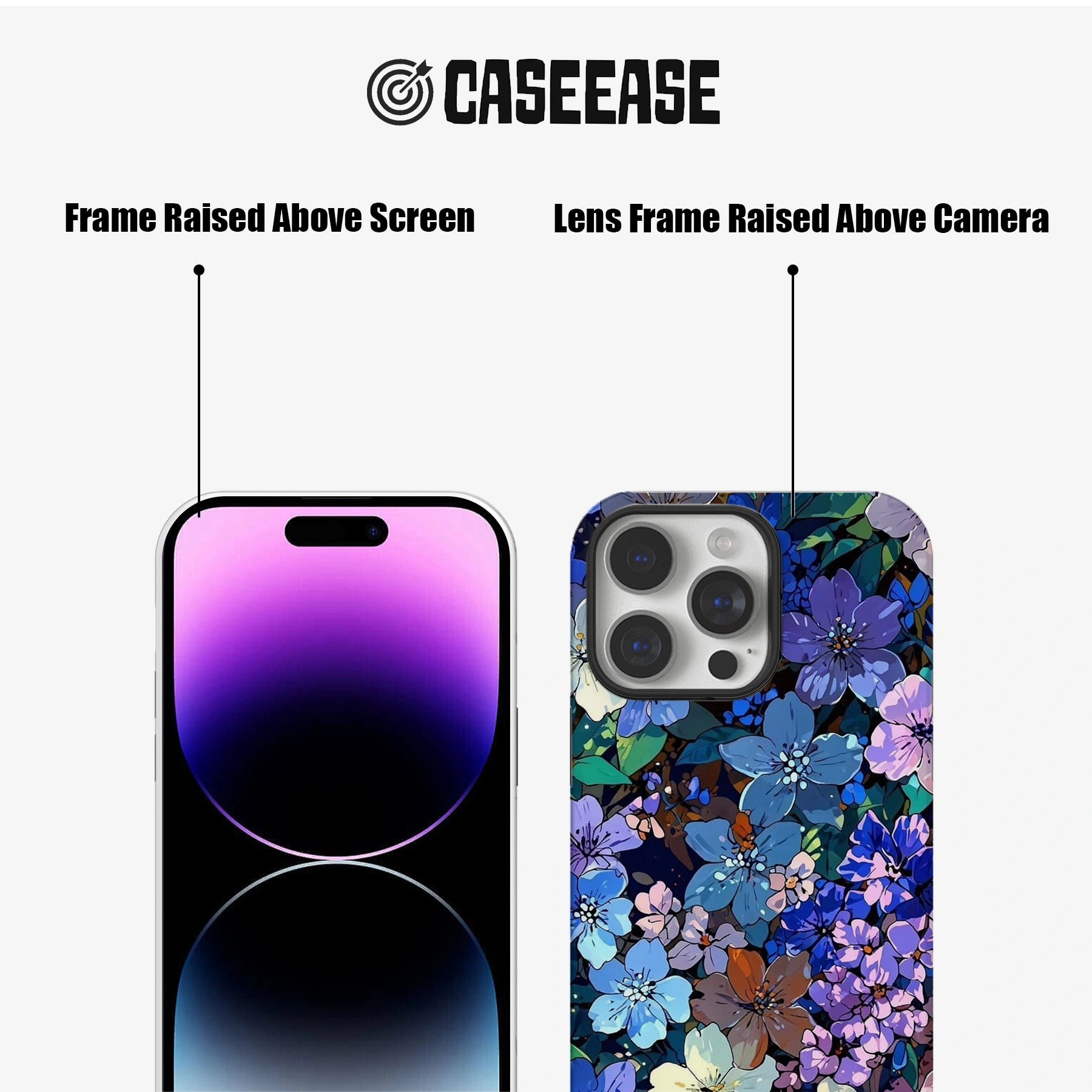 Midnight Blue Floral Phone Case – Elegant and Artistic Design