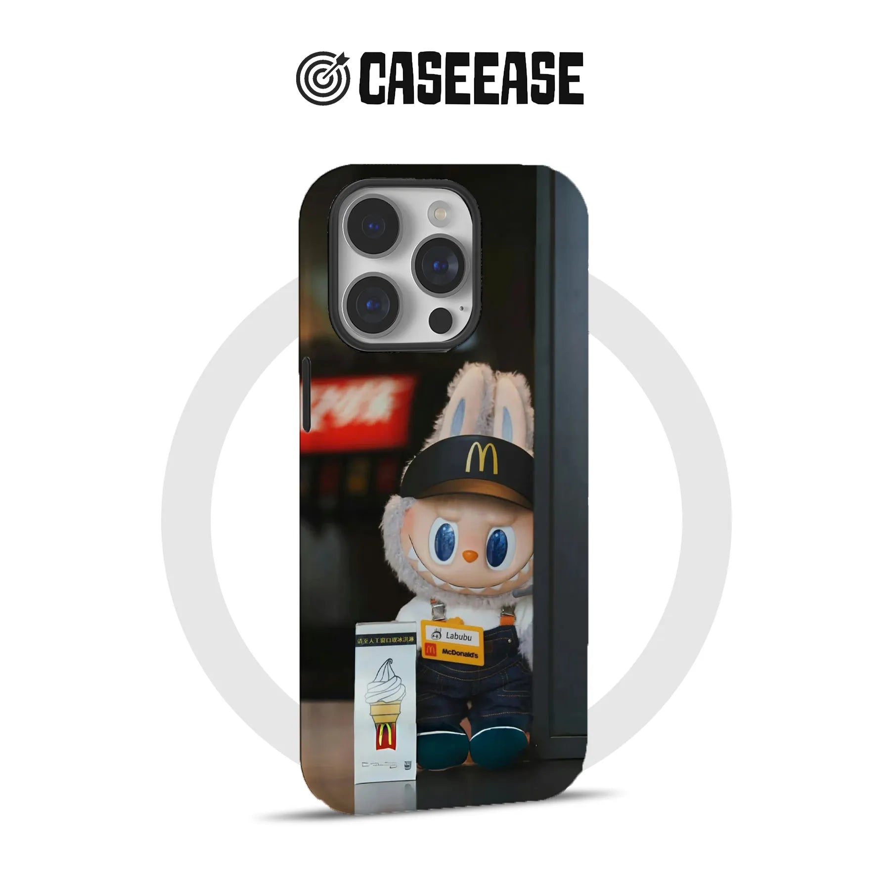 Funda para teléfono con diseño de conejito Labubu de McDonald's: diseño bonito y único