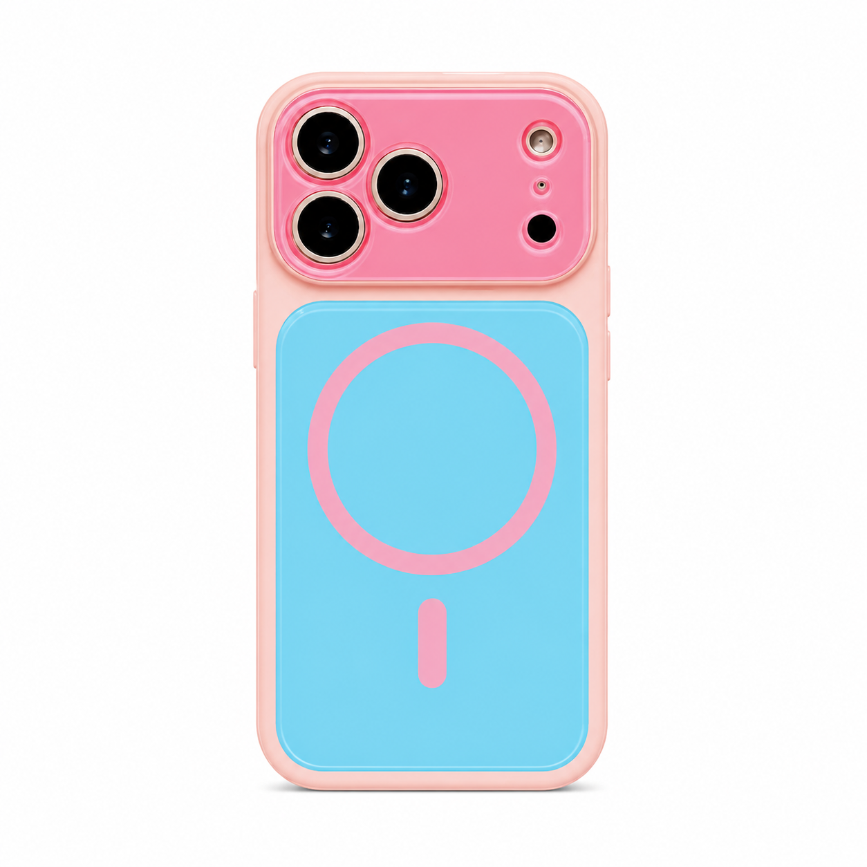 Dopamine Contrast Color MagSafe iPhone Case - Pink-Blue white background variant image