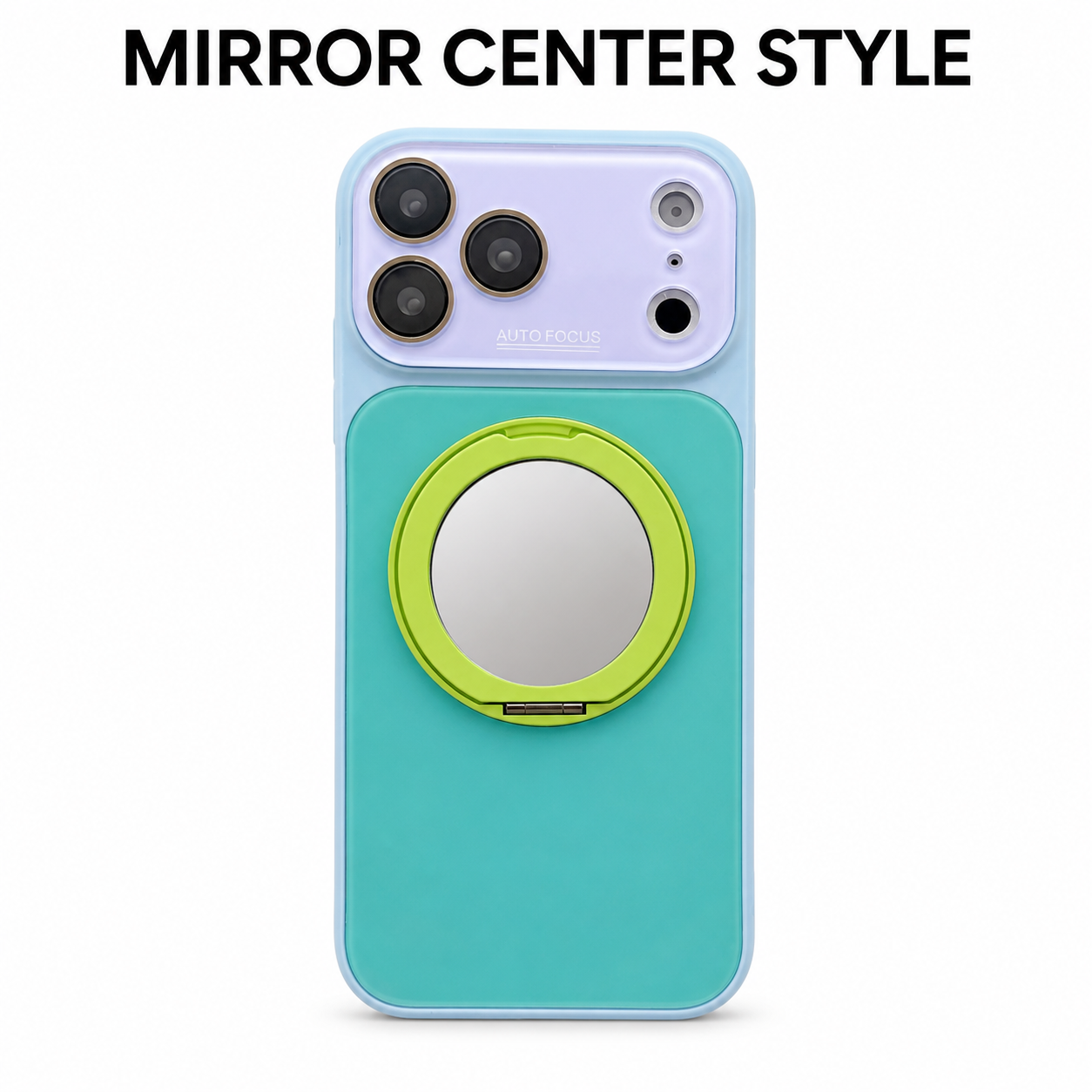Dopamine MagSafe Ring Stand iPhone Case - Mirror Aqua Lime mirror center white background variant