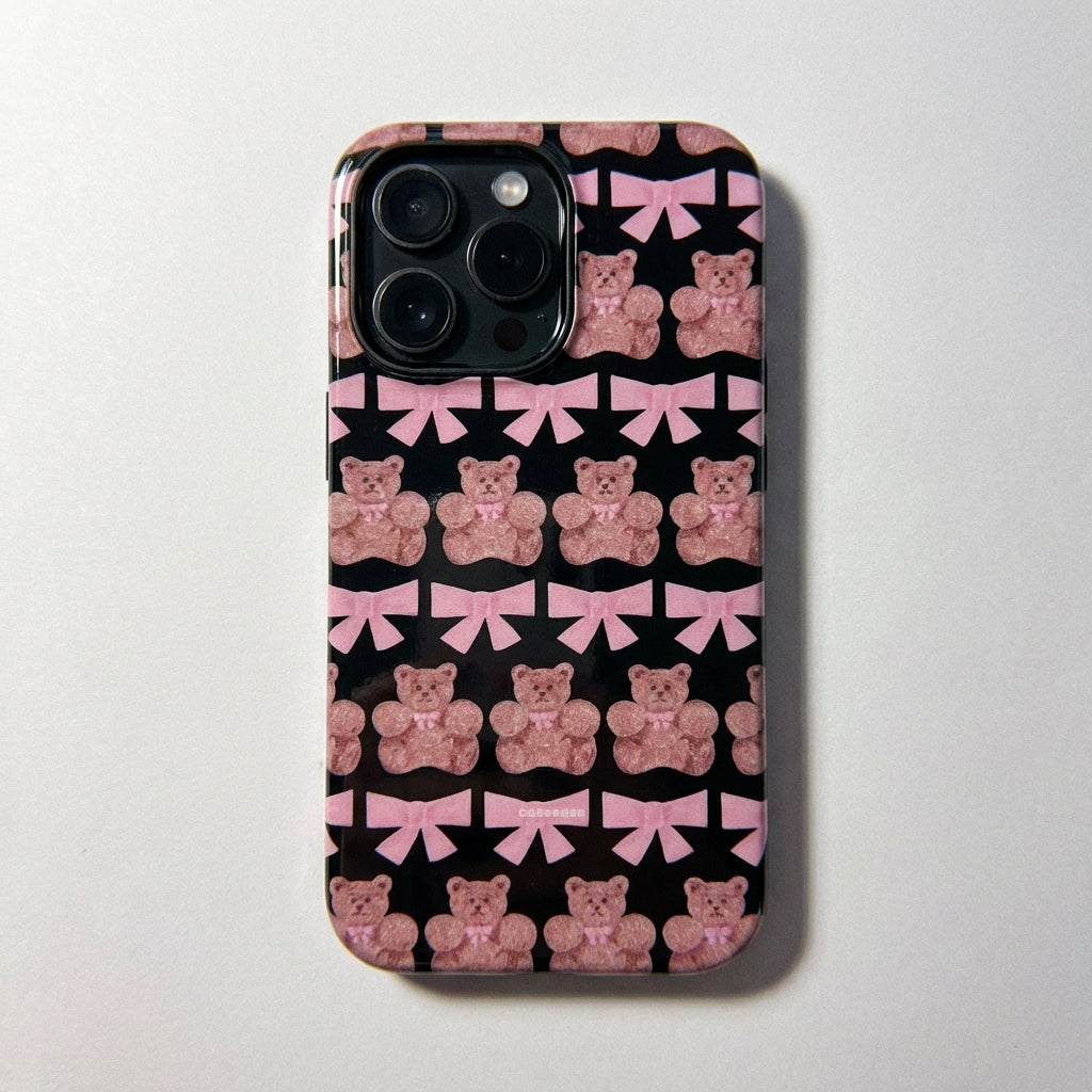 Cute Glitter Bear Phone Case