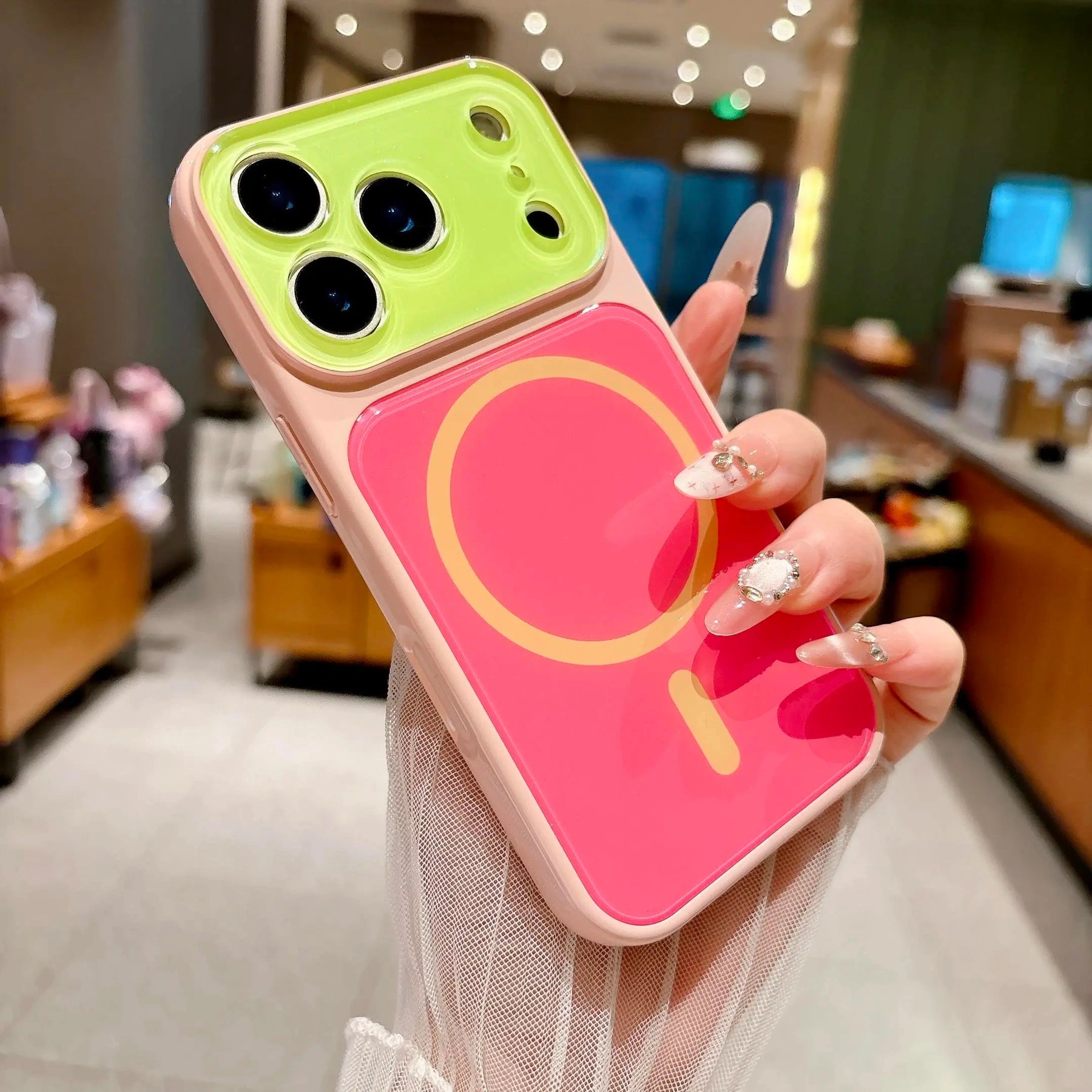 SummerFinds dopamine Contrast color newly upgraded with magnetic suction Suitable for iPhone 17 16 15 14 Pro Max Magnetic phone case Contrast color full lens protection Compatible with iPhone 17 Pro Max Magnetic phone case No paint peeling, anti-fall an (main image)